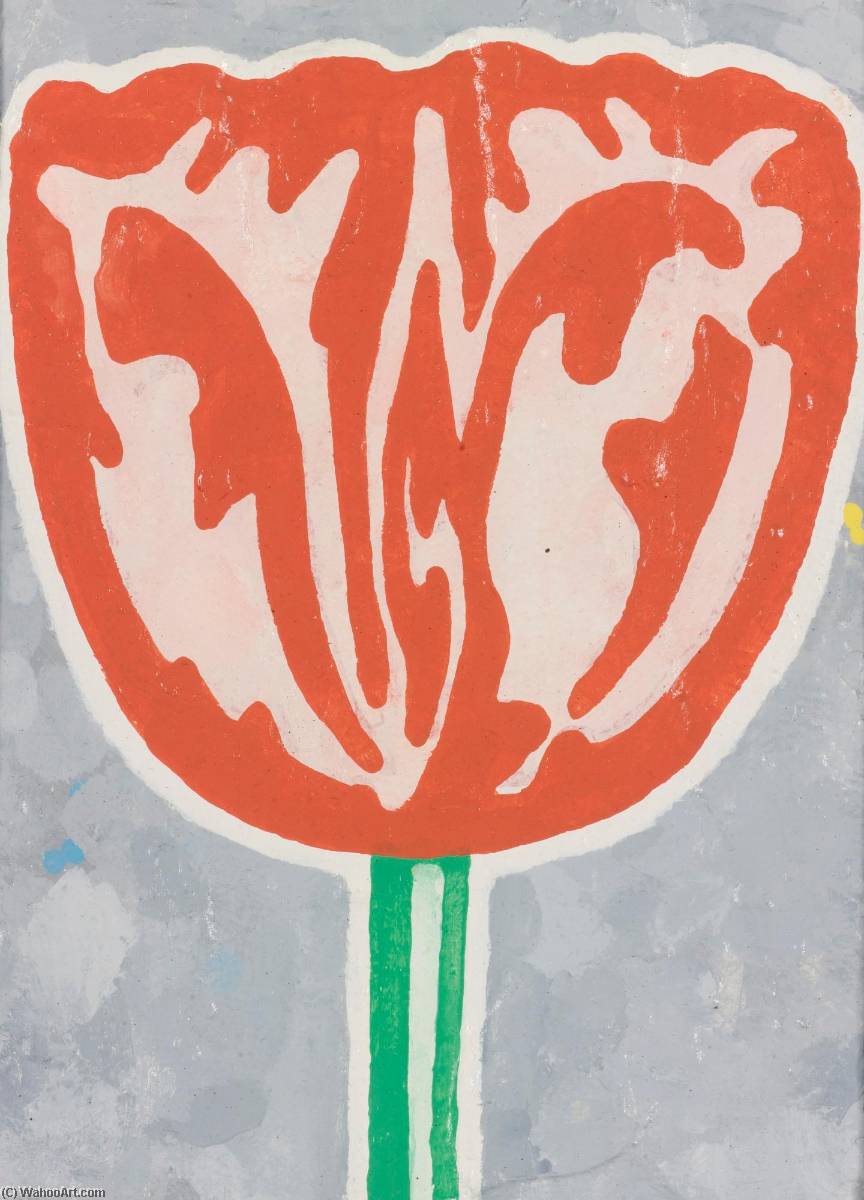 WikiOO.org - Encyclopedia of Fine Arts - Lukisan, Artwork Donald Baechler - Tulip (Red)