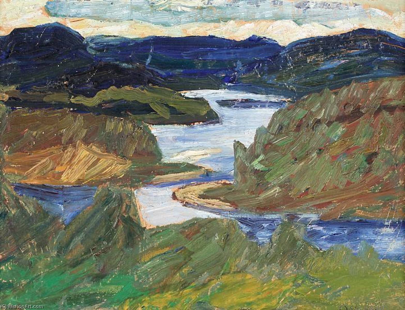 Wikioo.org - The Encyclopedia of Fine Arts - Painting, Artwork by Helmer Osslund - Mountain Landscape (Fjällandskap)