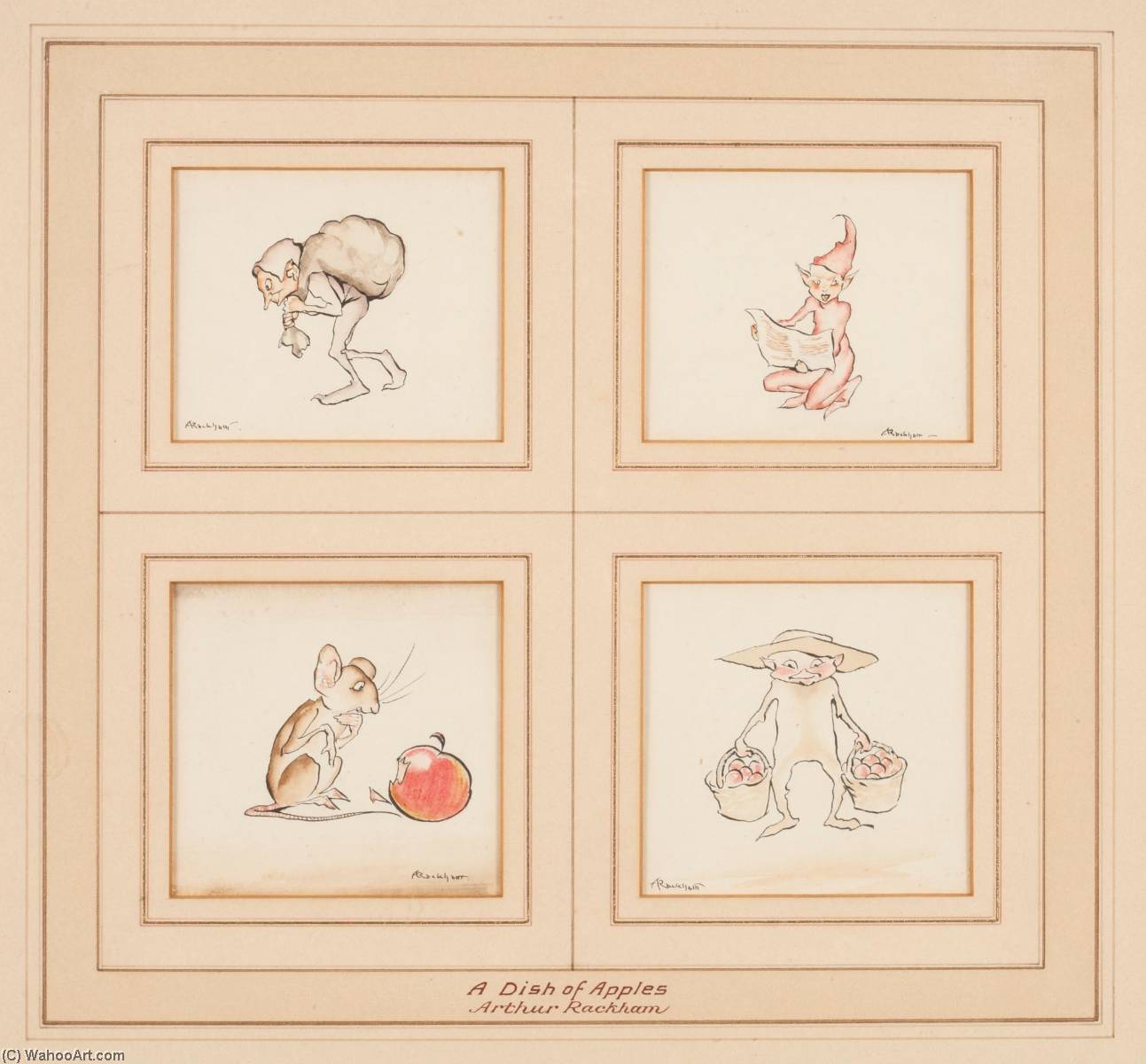WikiOO.org - אנציקלופדיה לאמנויות יפות - ציור, יצירות אמנות Arthur Rackham - Original illustrations for A Dish of Apples