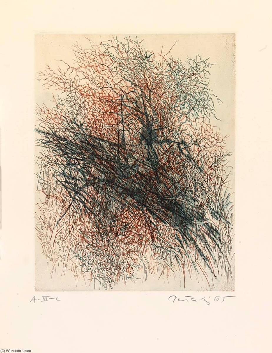 WikiOO.org - Encyclopedia of Fine Arts - Maľba, Artwork Gabor Peterdi - Thicket, from the portfolio A Genesis
