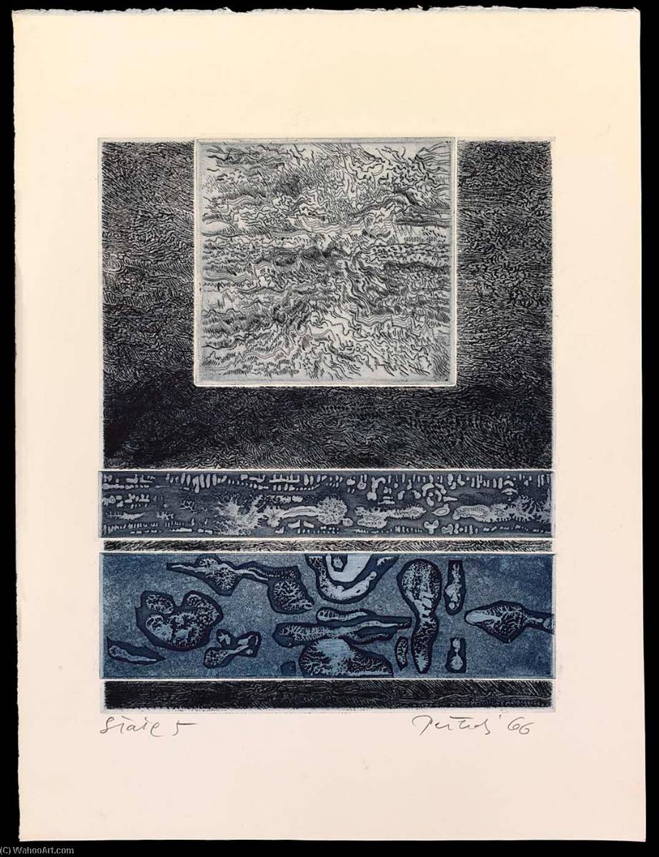WikiOO.org - Encyclopedia of Fine Arts - Lukisan, Artwork Gabor Peterdi - A Genesis, State 5, from the portfolio A Genesis