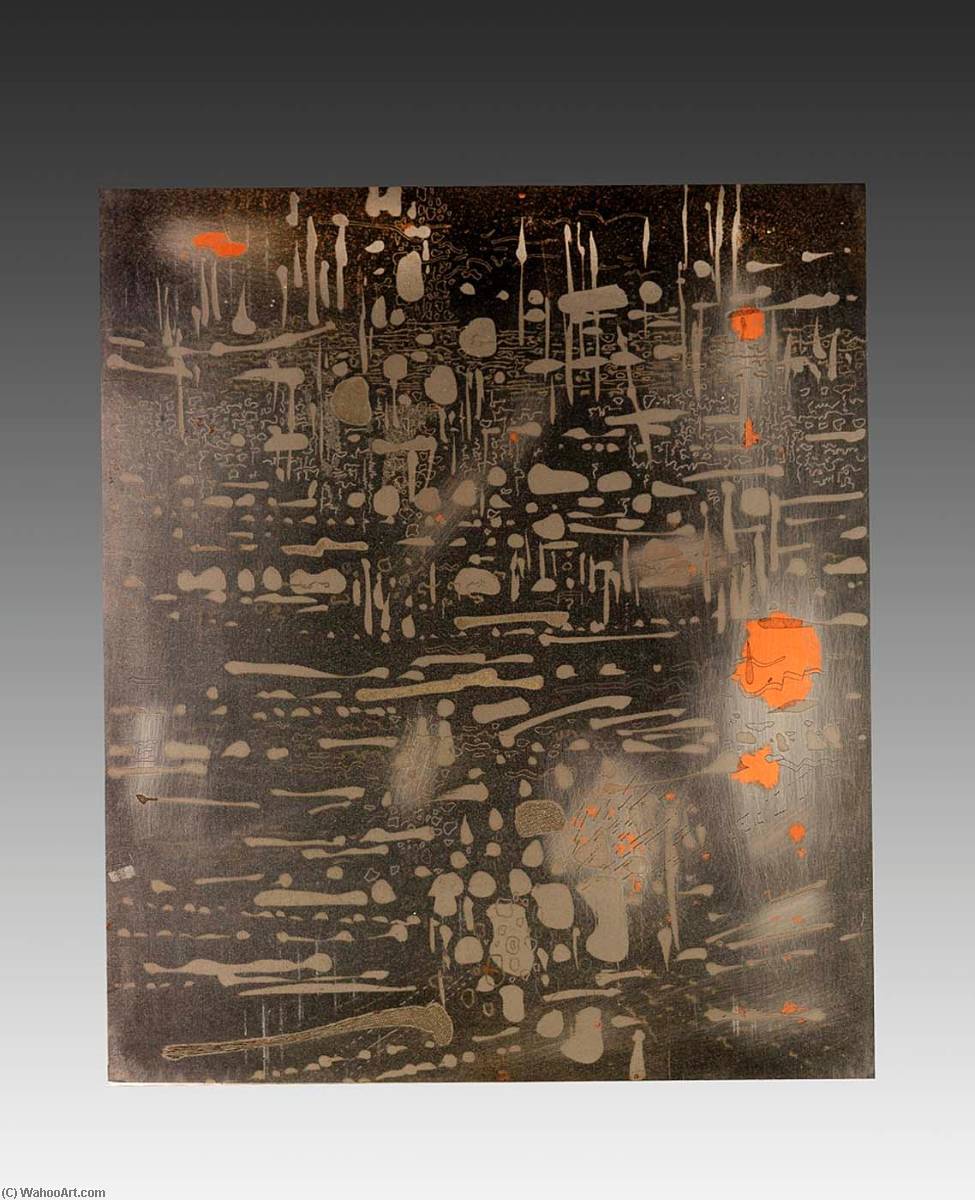 WikiOO.org - Encyclopedia of Fine Arts - Lukisan, Artwork Gabor Peterdi - Sunshine with Showers (copper plate), from the portfolio A Genesis