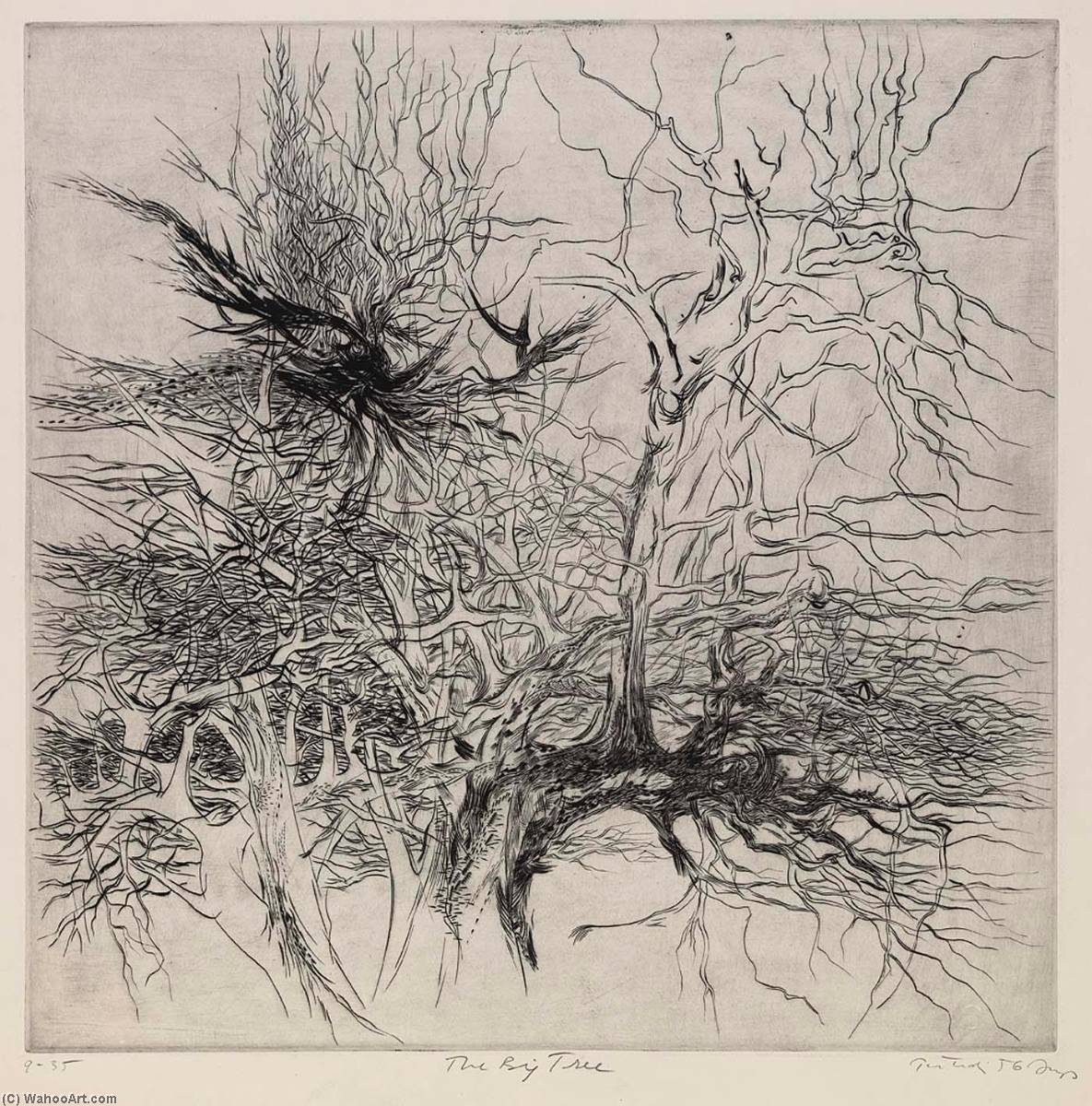 Wikioo.org – L'Enciclopedia delle Belle Arti - Pittura, Opere di Gabor Peterdi - il grande albero II