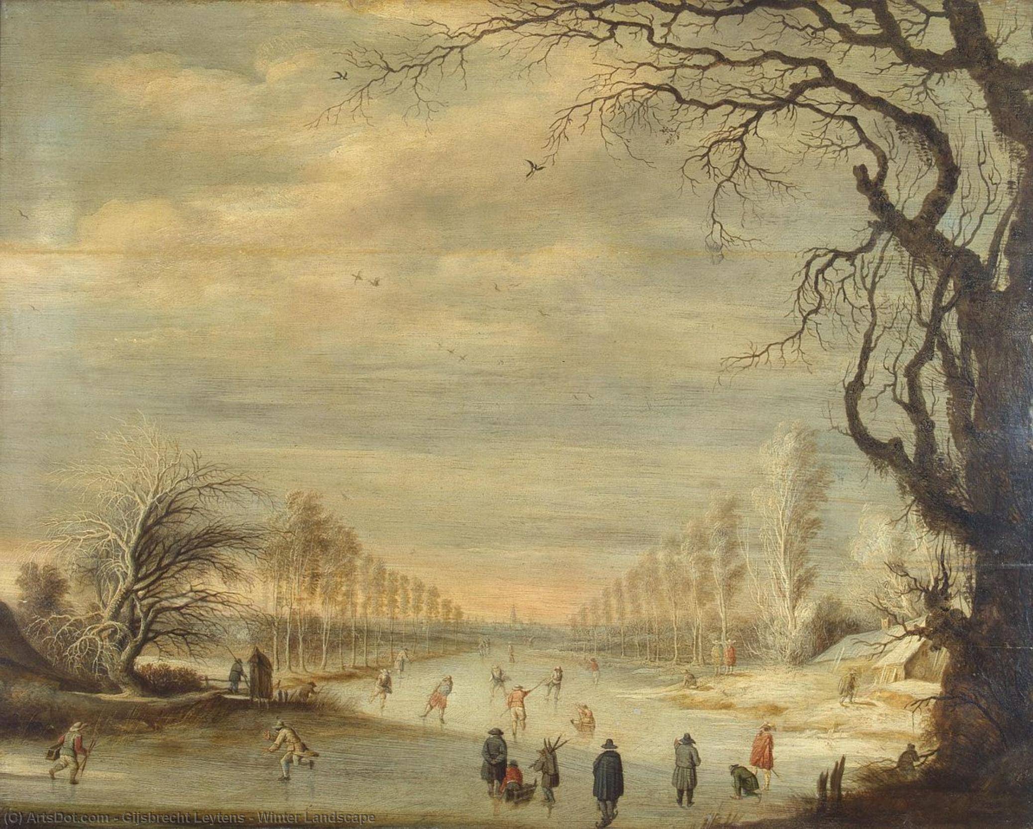 Wikioo.org - The Encyclopedia of Fine Arts - Painting, Artwork by Gijsbrecht Leytens - Winter Landscape