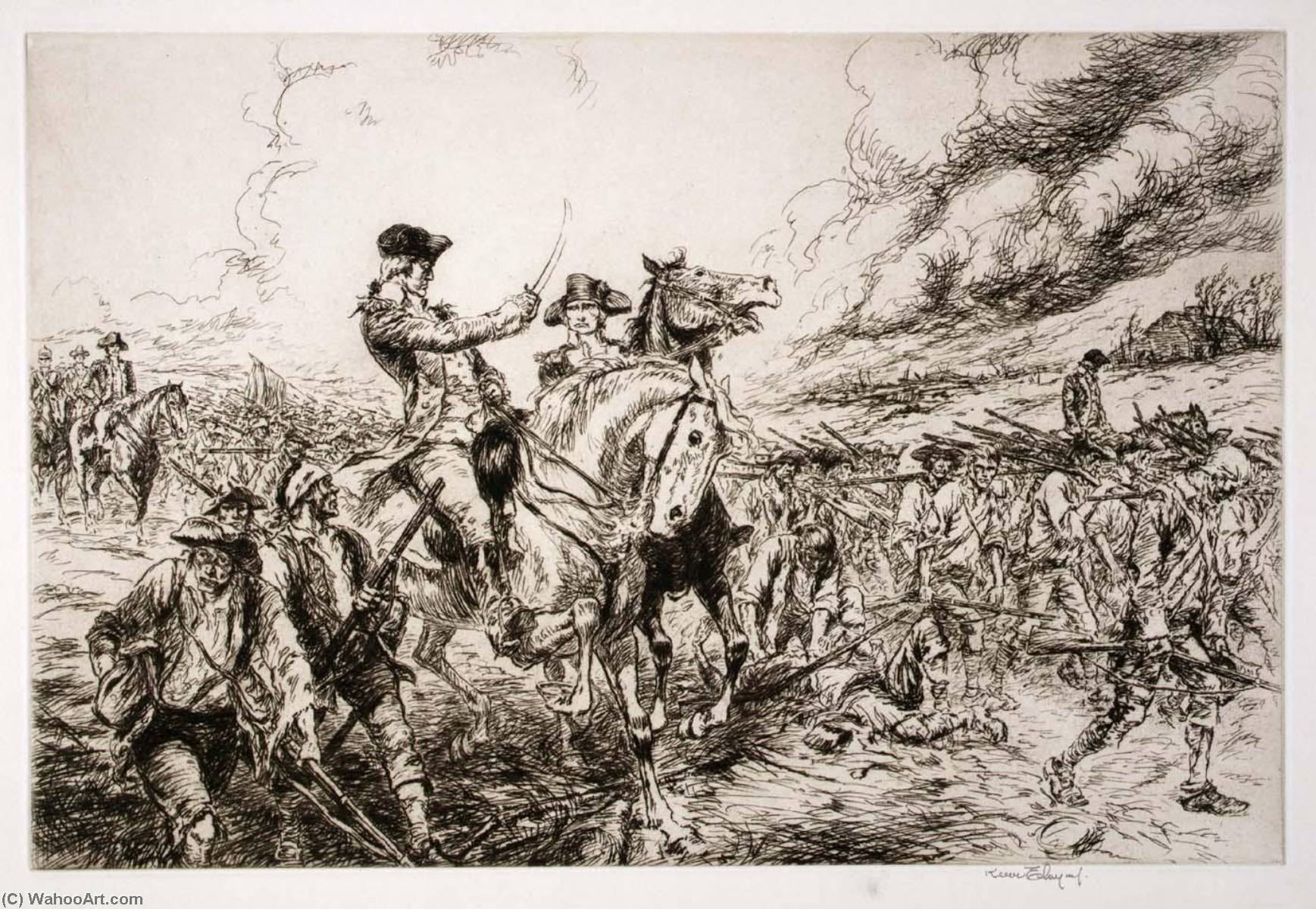 WikiOO.org - Encyclopedia of Fine Arts - Lukisan, Artwork Kerr Eby - George Washington at Valley Forge