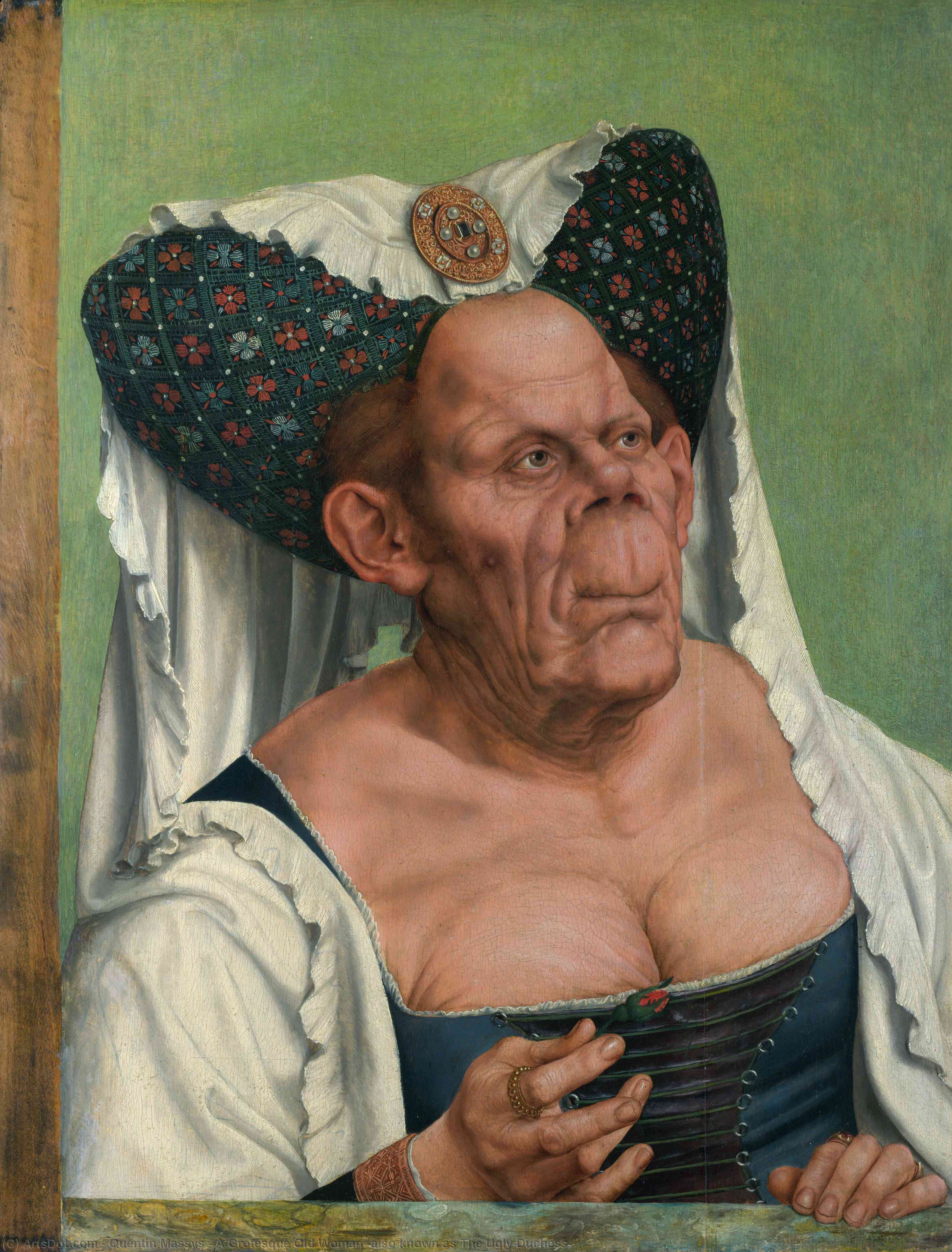 Wikioo.org - The Encyclopedia of Fine Arts - Painting, Artwork by Quentin Massys - A Grotesque Old Woman (also known as The Ugly Duchess)