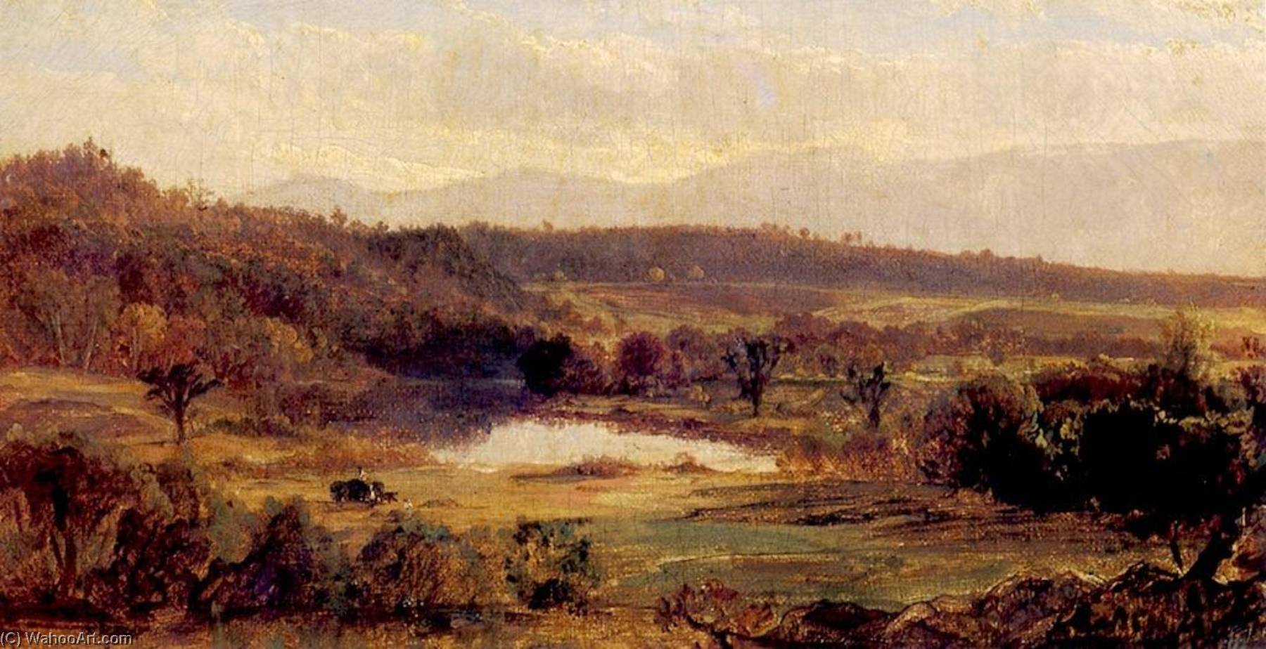 Wikioo.org - The Encyclopedia of Fine Arts - Painting, Artwork by Thomas Hiram Hotchkiss - Haying in the Catskills, New York