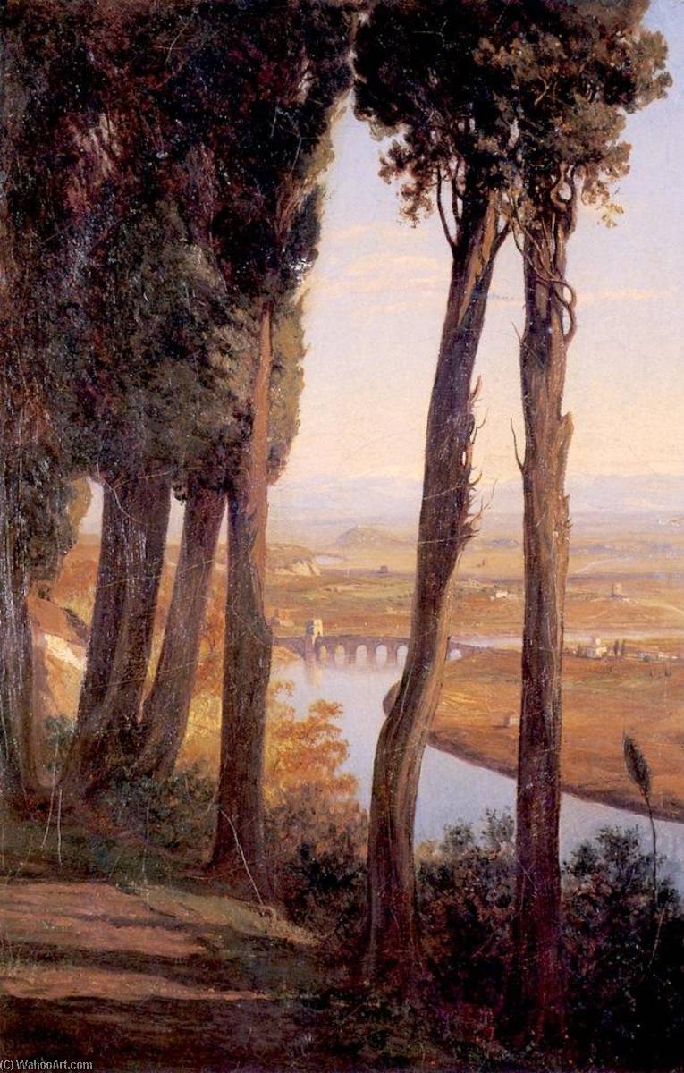 Wikioo.org - The Encyclopedia of Fine Arts - Painting, Artwork by Thomas Hiram Hotchkiss - Italian Landscape (also known as Monte Mario, Rome)
