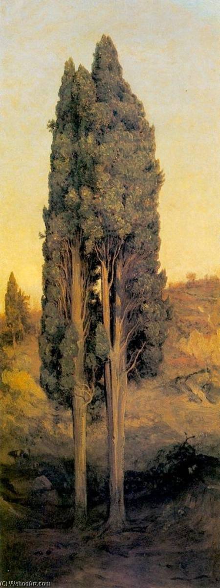 Wikioo.org - The Encyclopedia of Fine Arts - Painting, Artwork by Thomas Hiram Hotchkiss - Italian Cypresses