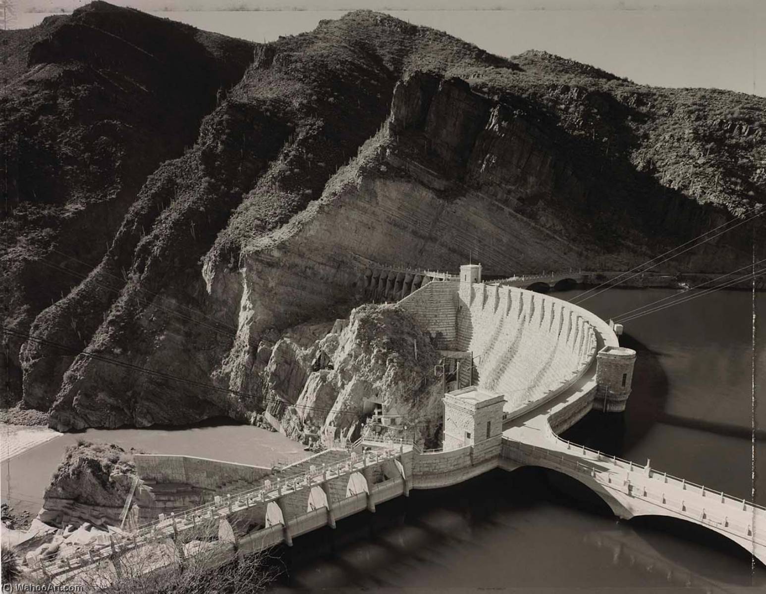 Wikioo.org - The Encyclopedia of Fine Arts - Painting, Artwork by Martin Stupich - Roosevelt Dam, before entombment in concrete monolith, Arizona