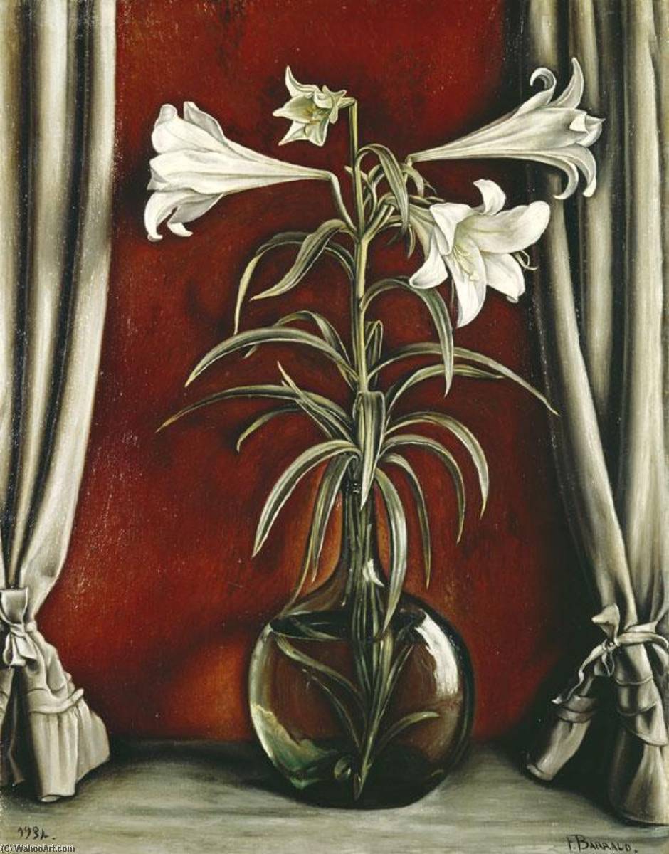 Wikioo.org – L'Enciclopedia delle Belle Arti - Pittura, Opere di François Emile Barraud - Français La morte della natura de fiori aux lys
