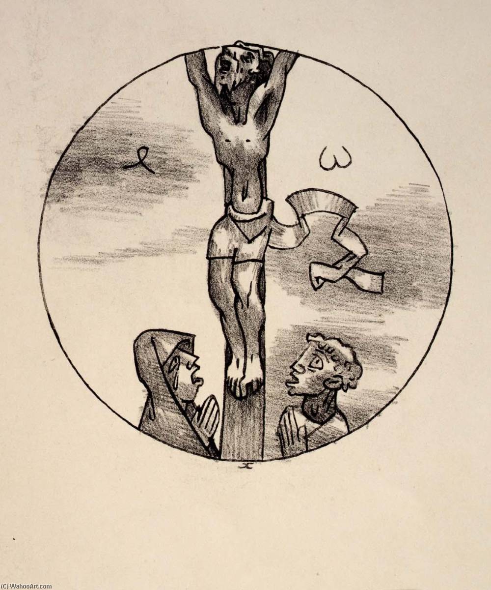 Wikioo.org - Bách khoa toàn thư về mỹ thuật - Vẽ tranh, Tác phẩm nghệ thuật Jean Charlot - Station of the Cross Christ Crucified