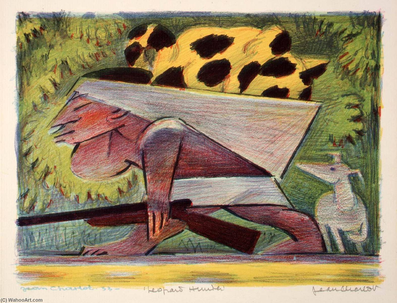 WikiOO.org - Encyclopedia of Fine Arts - Maalaus, taideteos Jean Charlot - Leopard Hunter