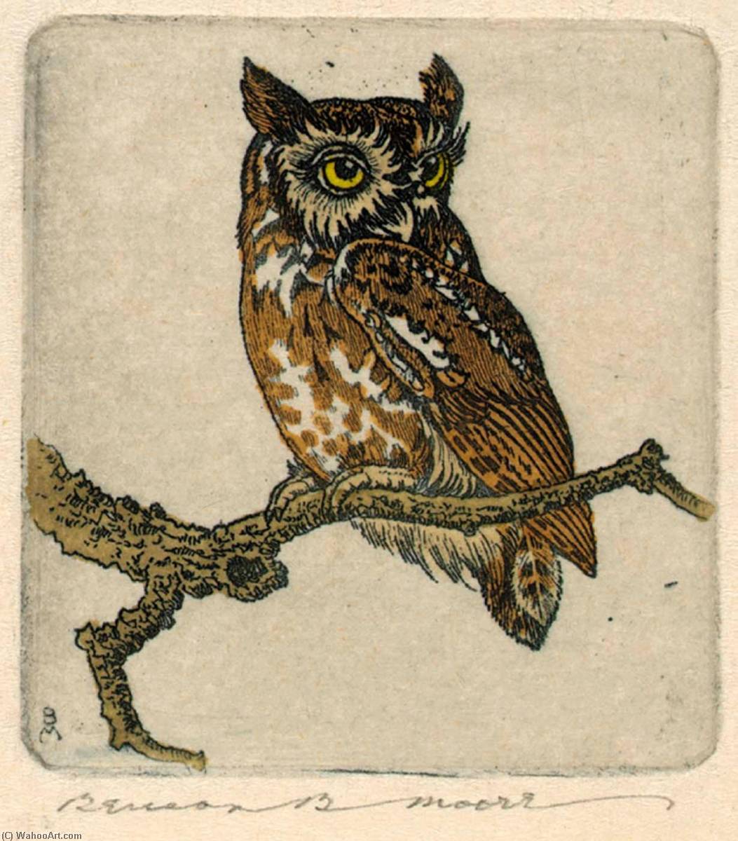 WikiOO.org - Encyclopedia of Fine Arts - Lukisan, Artwork Benson B Moore - Screech Owl
