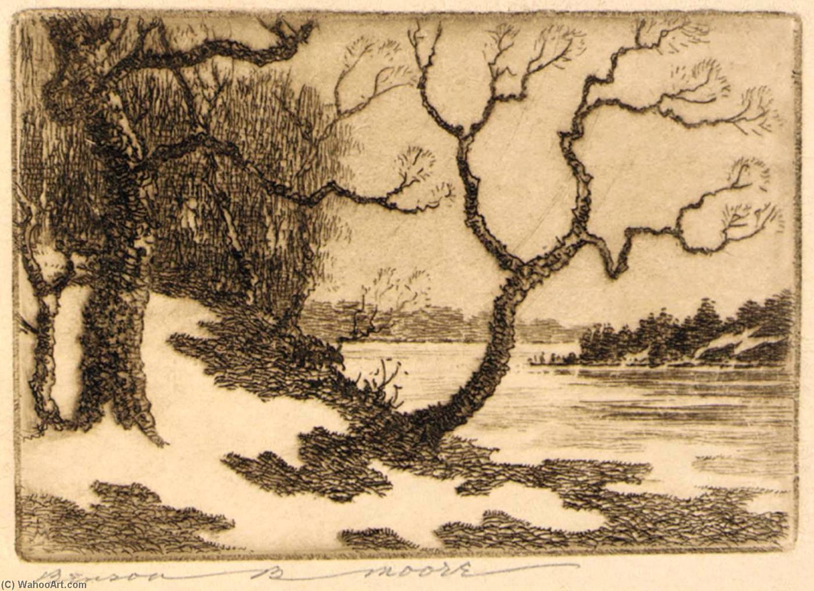 WikiOO.org - Encyclopedia of Fine Arts - Lukisan, Artwork Benson B Moore - Winter on the Potomac