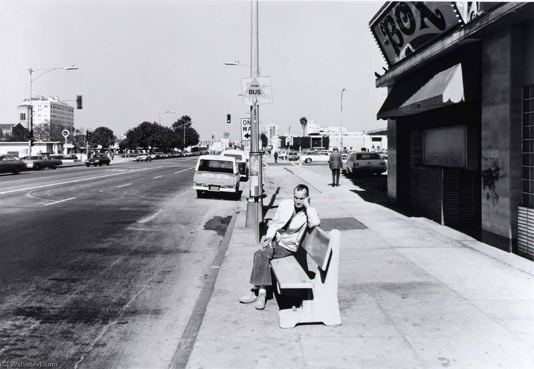 WikiOO.org - Encyclopedia of Fine Arts - Målning, konstverk Anthony Hernandez - Public Transit Areas, Ocean and Pacific Ave., Looking East, from the Long Beach Documentary Survey Project