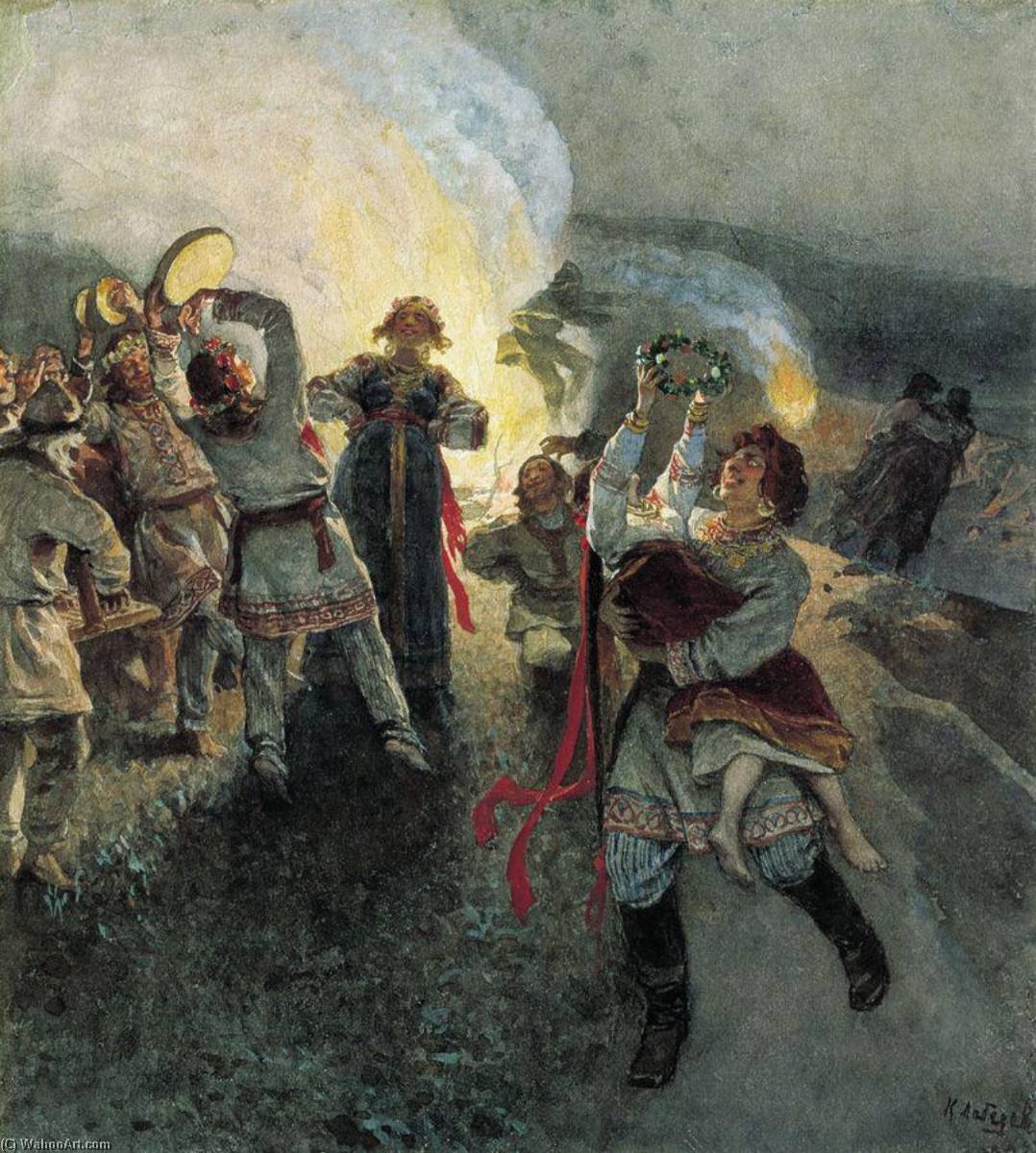Wikioo.org - The Encyclopedia of Fine Arts - Painting, Artwork by Klavdi Vasilievich Lebedev - The Ivan Kupala Night