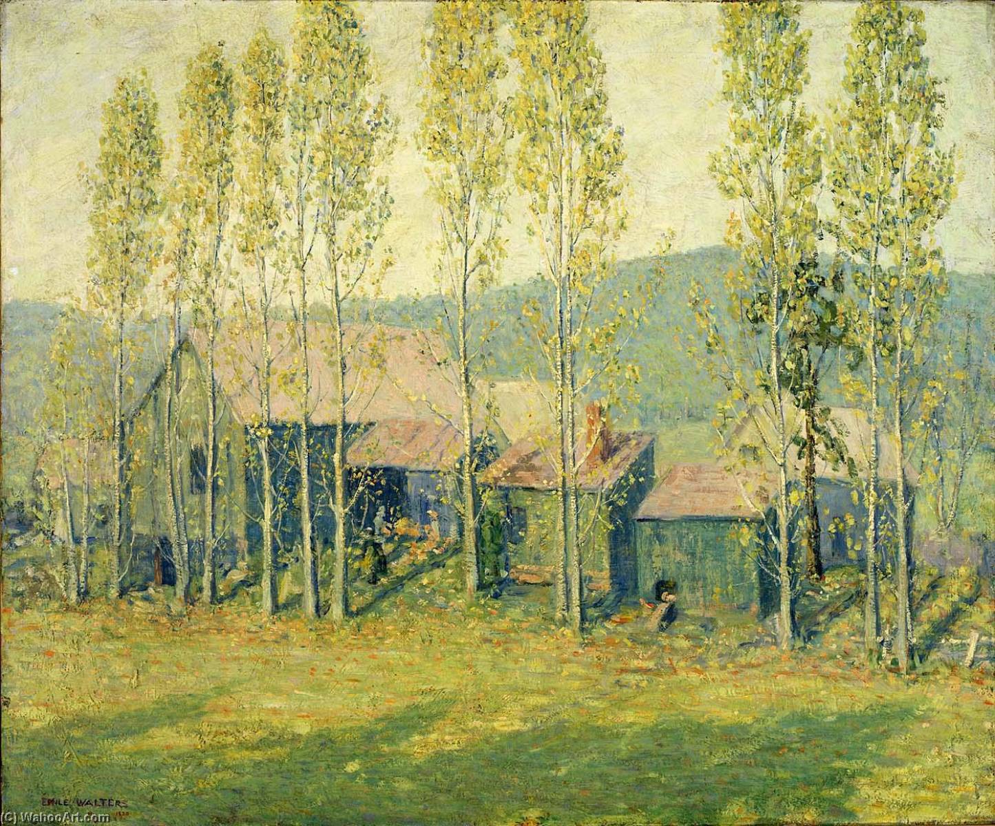 Wikioo.org - The Encyclopedia of Fine Arts - Painting, Artwork by Emile Walters - Roosevelt's Haunts, Early Autumn