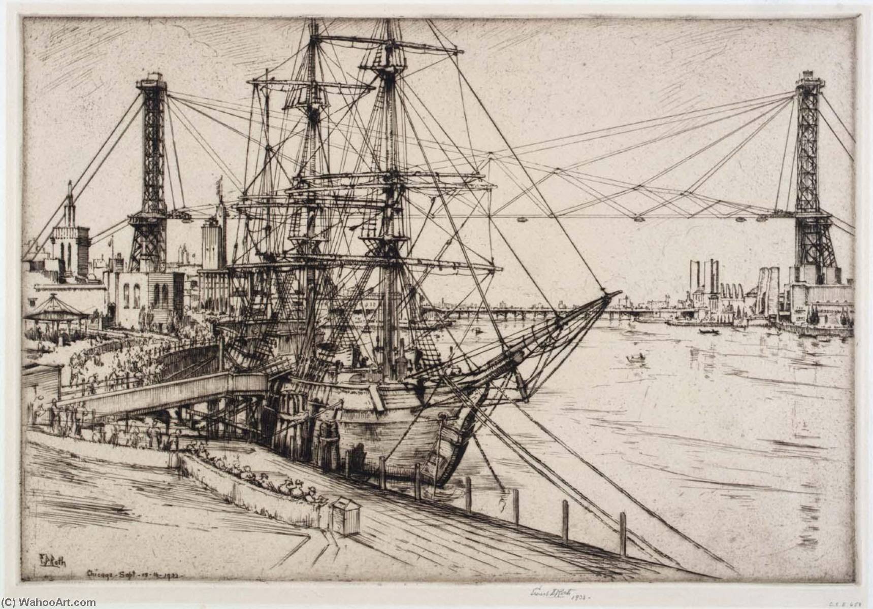 WikiOO.org - Encyclopedia of Fine Arts - Maľba, Artwork Ernest D Roth - Byrd's Ship, Chicago Fair, 1933
