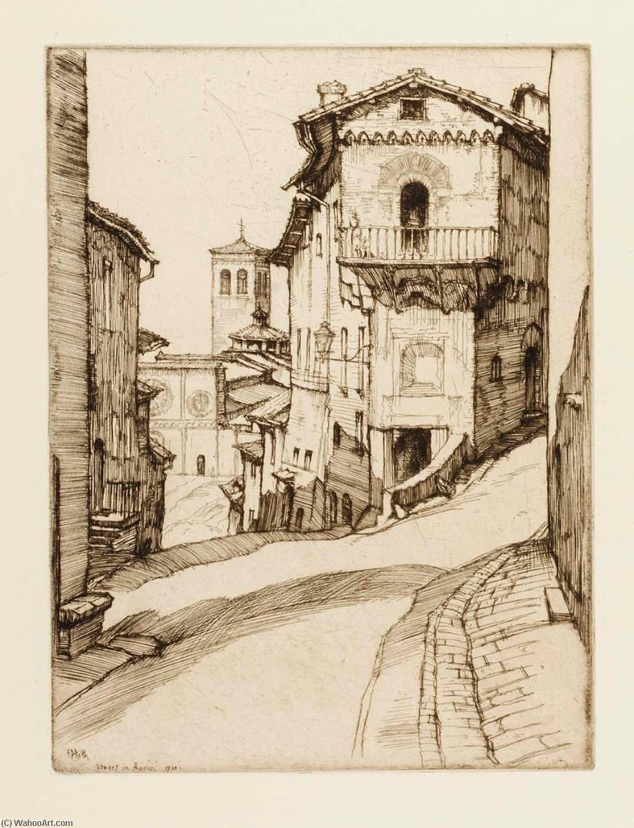 WikiOO.org - Encyclopedia of Fine Arts - Maalaus, taideteos Ernest D Roth - Street in Assisi