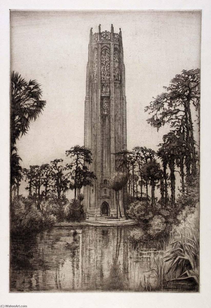 Wikioo.org - The Encyclopedia of Fine Arts - Painting, Artwork by Ernest D Roth - The Singing Tower, Mountain Lake, Florida