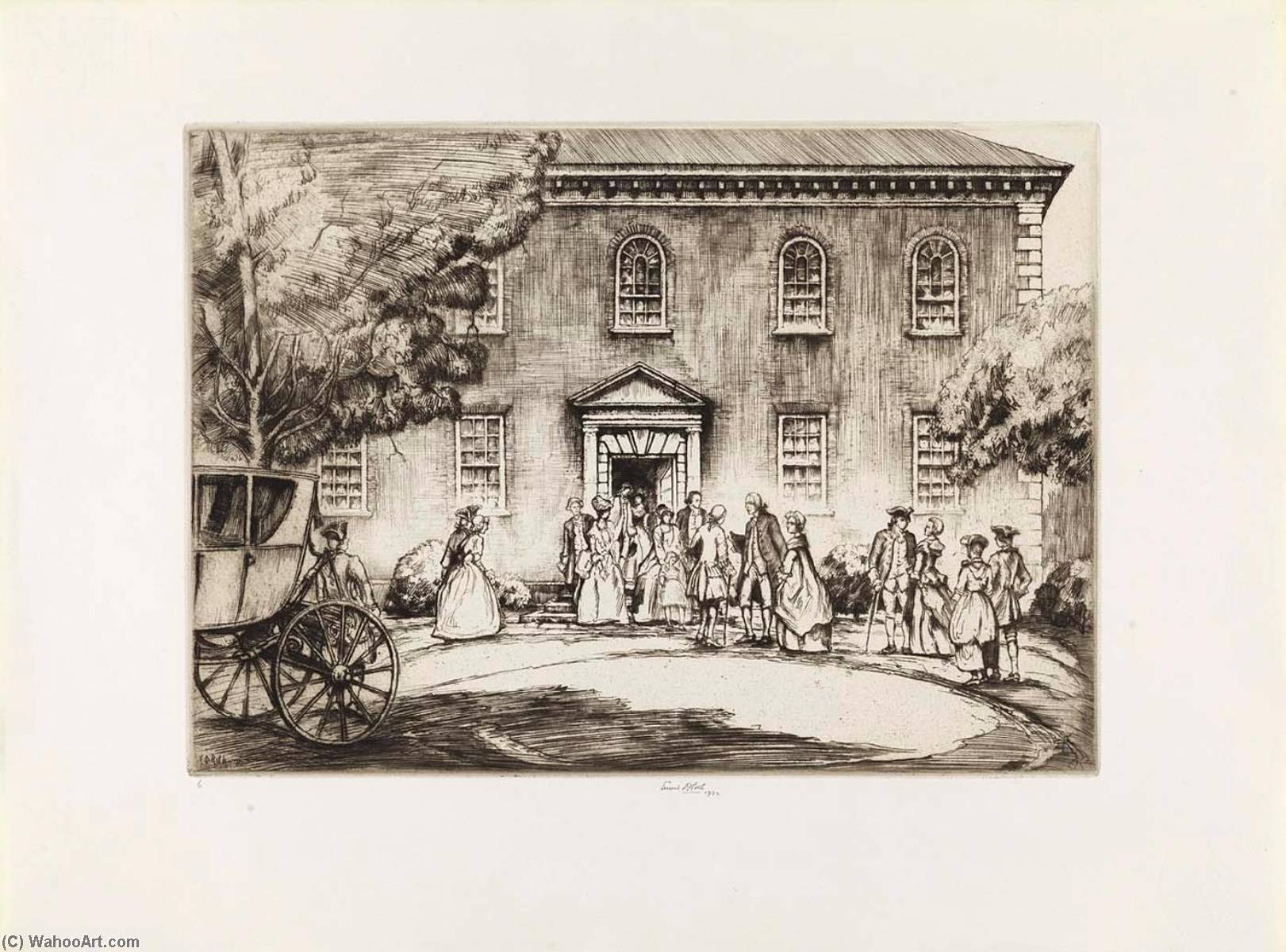 Wikioo.org - The Encyclopedia of Fine Arts - Painting, Artwork by Ernest D Roth - Washington at Pohick Church (from the portfolio The Bicentennial Pageant of George Washington )