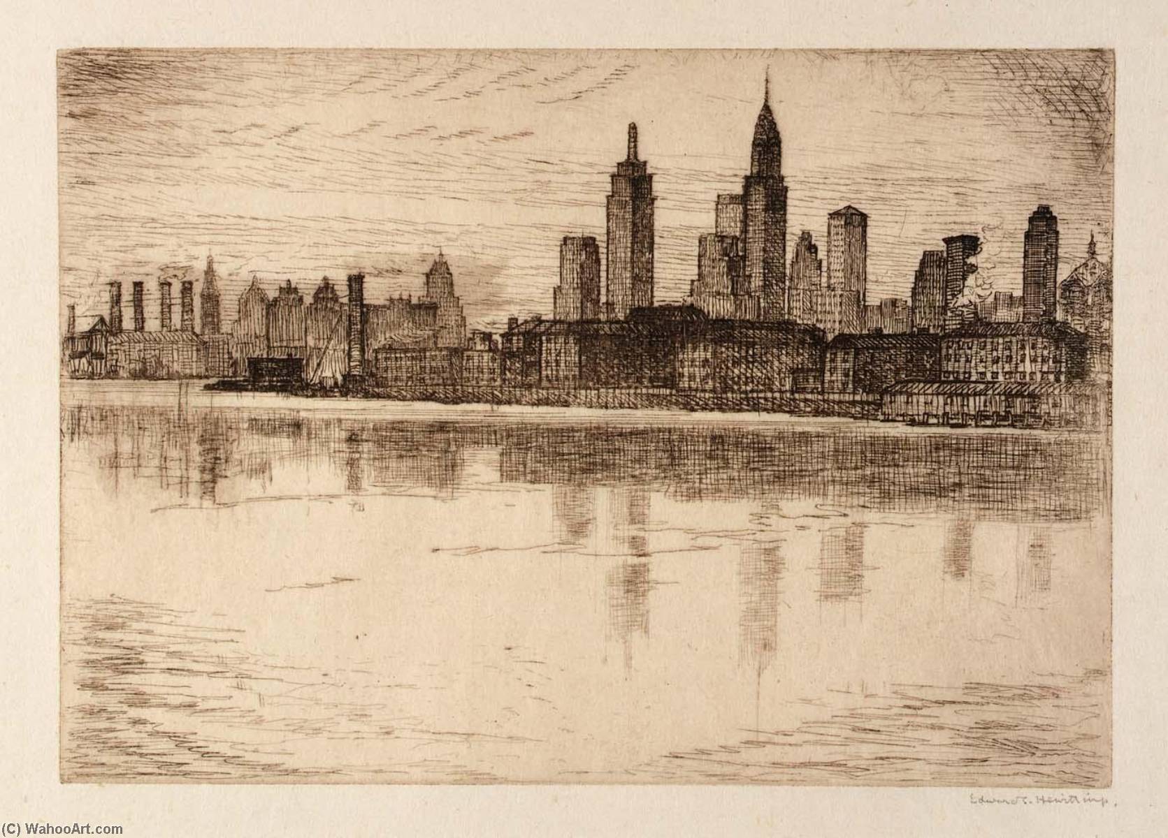 Wikioo.org - The Encyclopedia of Fine Arts - Painting, Artwork by Edward S Hewitt - (New York Skyline)