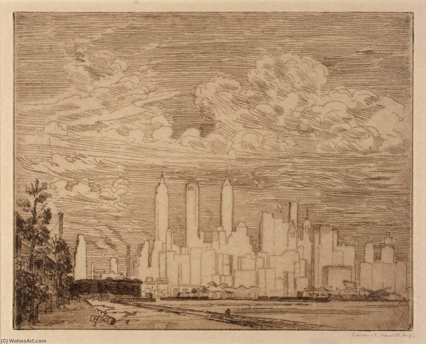 Wikioo.org - The Encyclopedia of Fine Arts - Painting, Artwork by Edward S Hewitt - White Towers from Governors Island