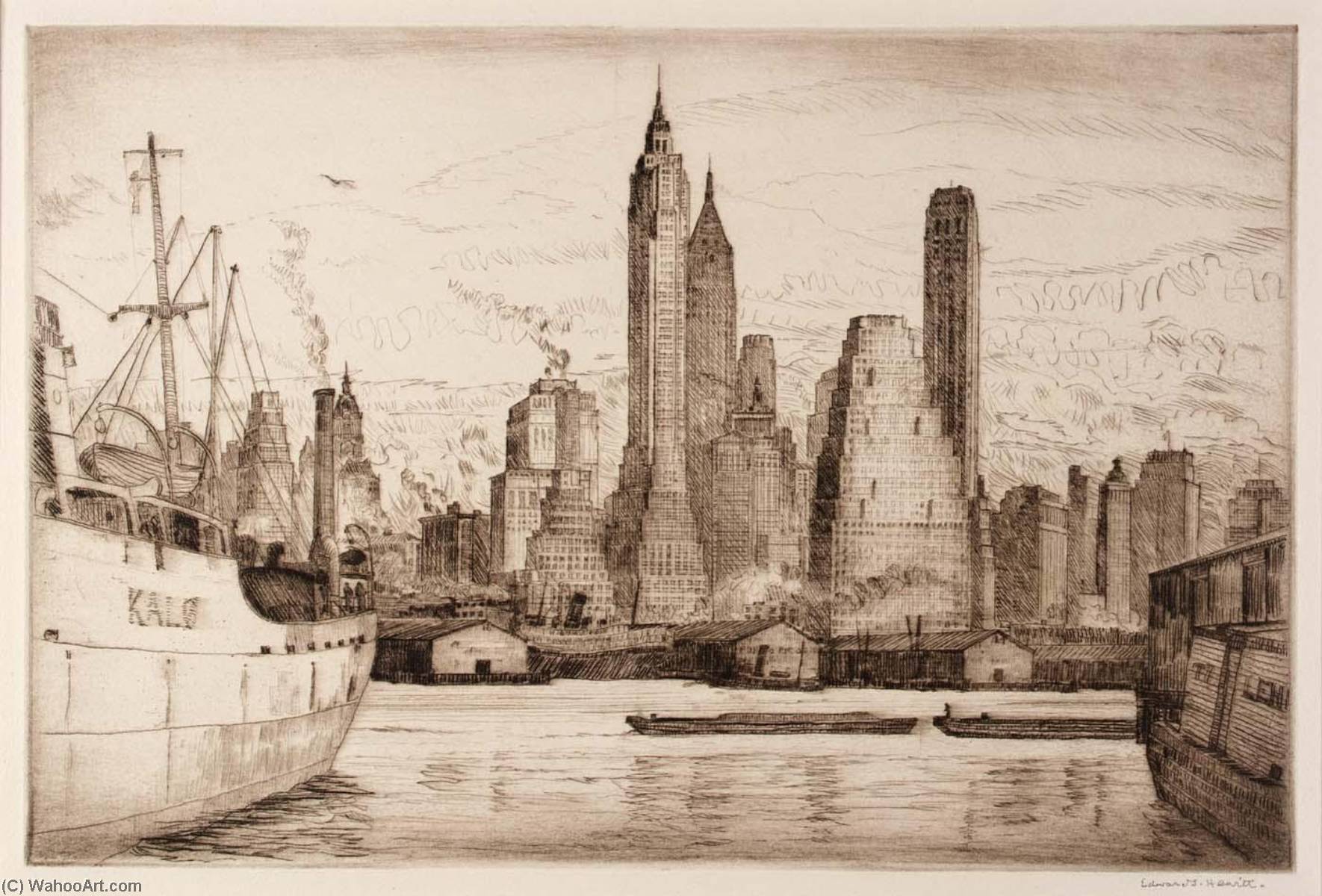 WikiOO.org - Encyclopedia of Fine Arts - Lukisan, Artwork Edward S Hewitt - Towers and Tonnage