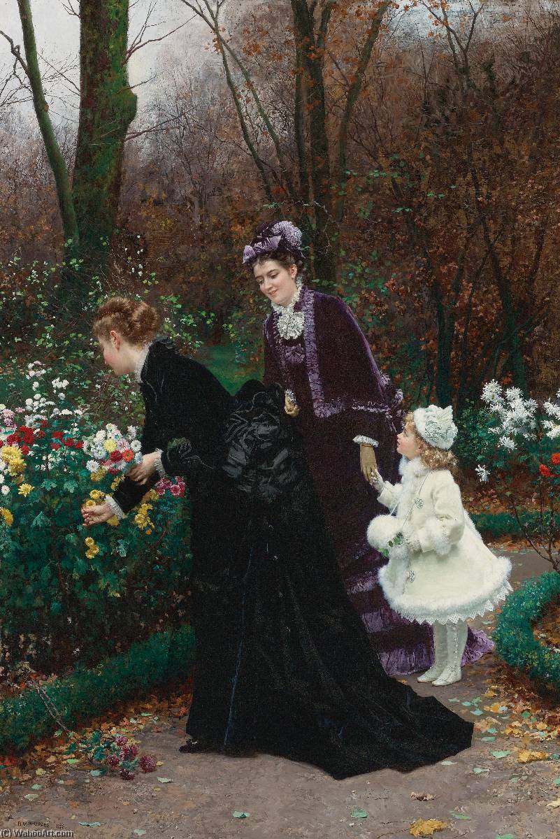 Wikioo.org - The Encyclopedia of Fine Arts - Painting, Artwork by Marie Francois Firmin-Girard - Le Jardin de La Marraine