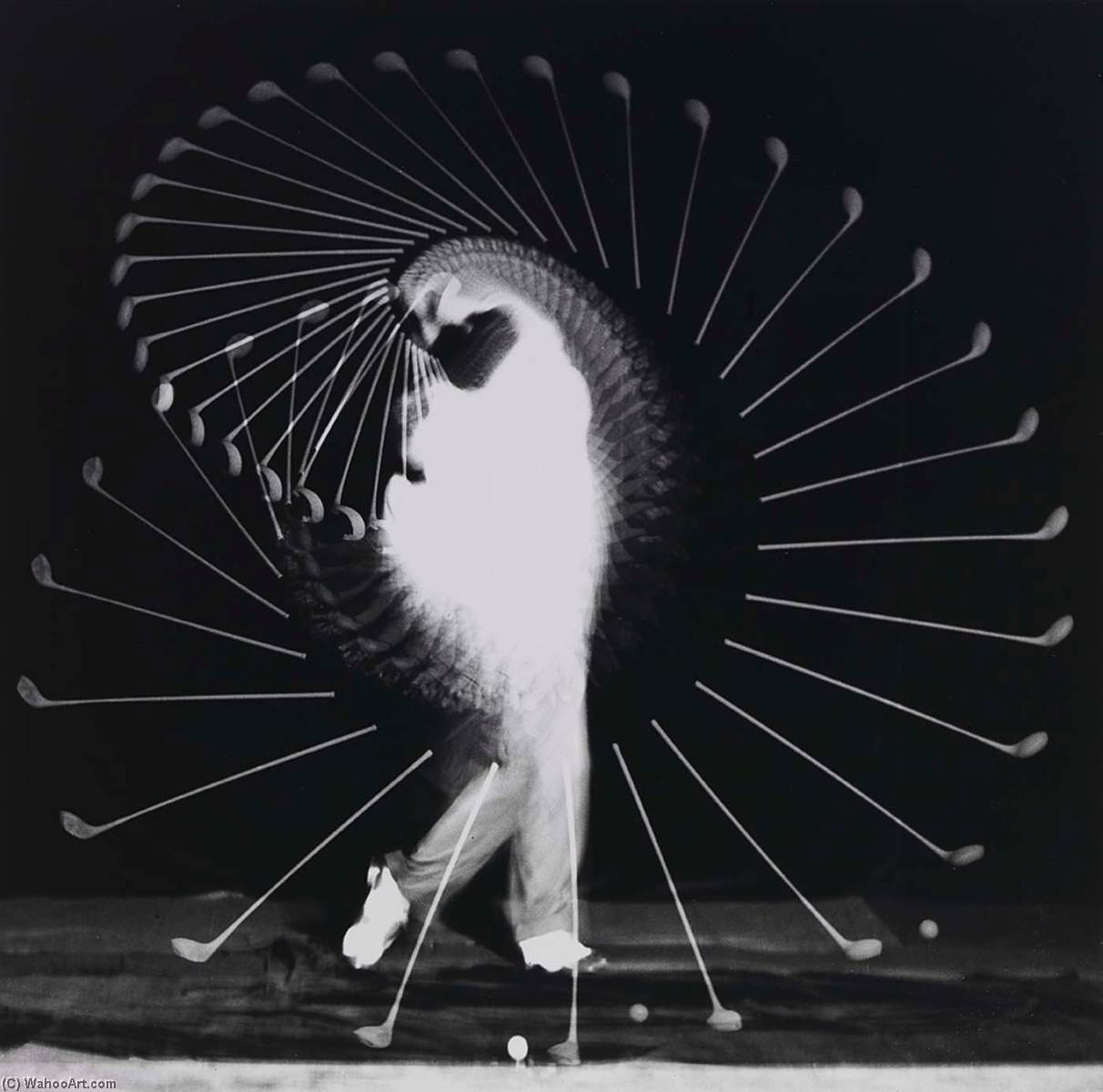 Wikioo.org - The Encyclopedia of Fine Arts - Painting, Artwork by Harold E Edgerton - Densmore Shute Bends the Shaft