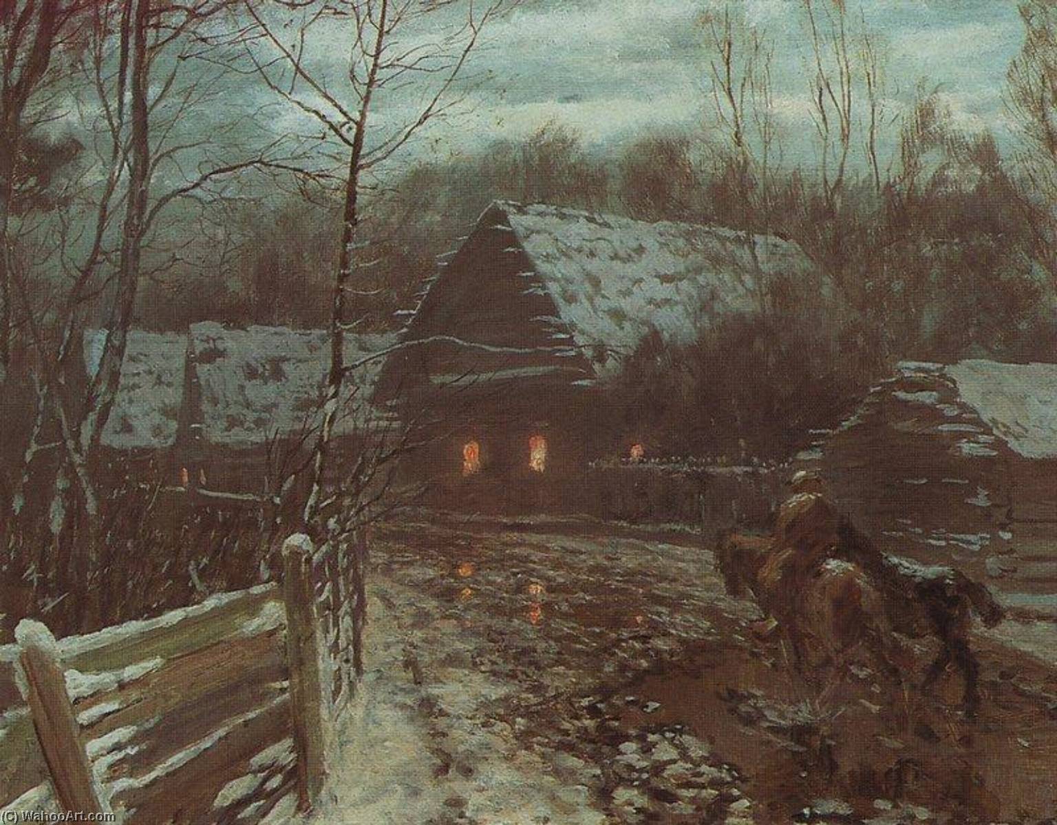 WikiOO.org - Encyclopedia of Fine Arts - Lukisan, Artwork Nikolai Nikanorovich Dubovskoy - Evening in November