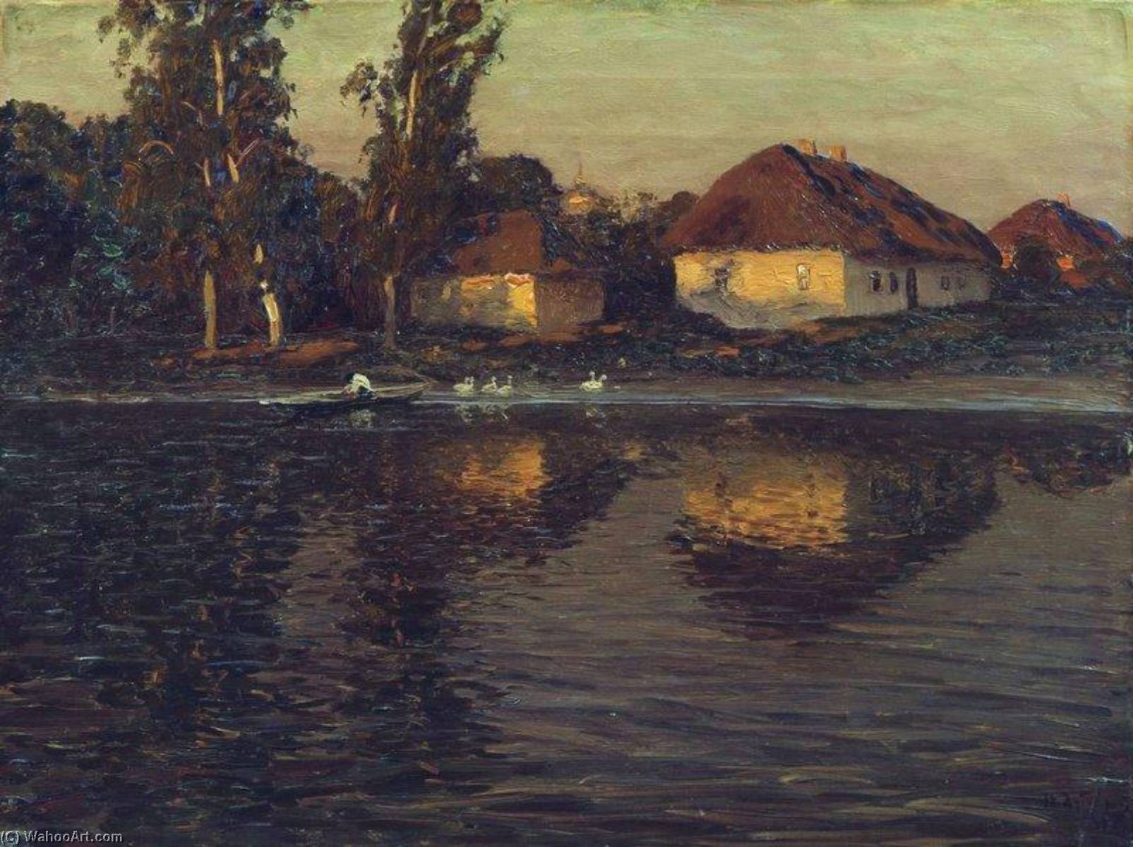 Wikioo.org - The Encyclopedia of Fine Arts - Painting, Artwork by Nikolai Nikanorovich Dubovskoy - Evening in Ukraine