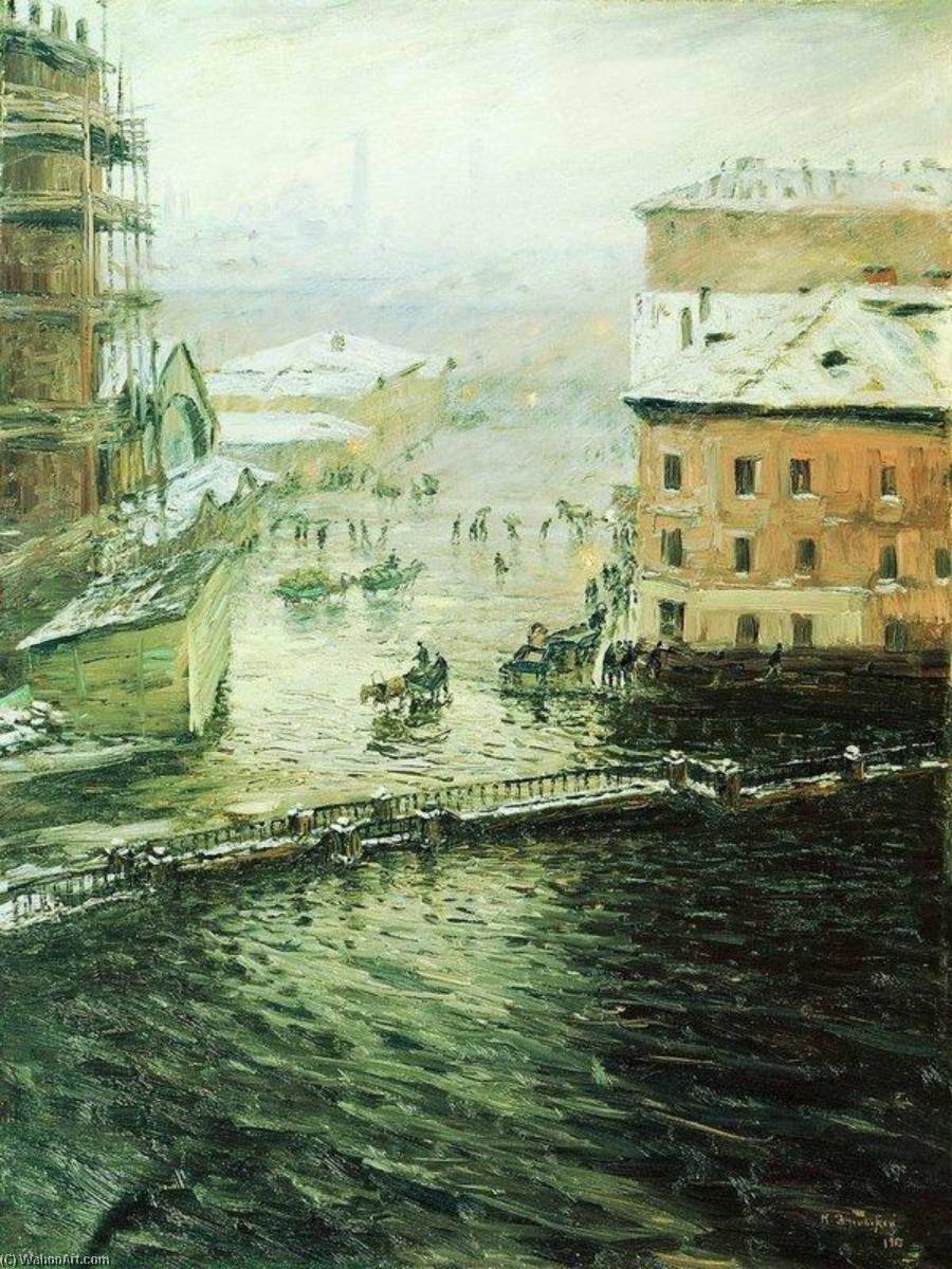 Wikioo.org - The Encyclopedia of Fine Arts - Painting, Artwork by Nikolai Nikanorovich Dubovskoy - Flood in St.Petersburg