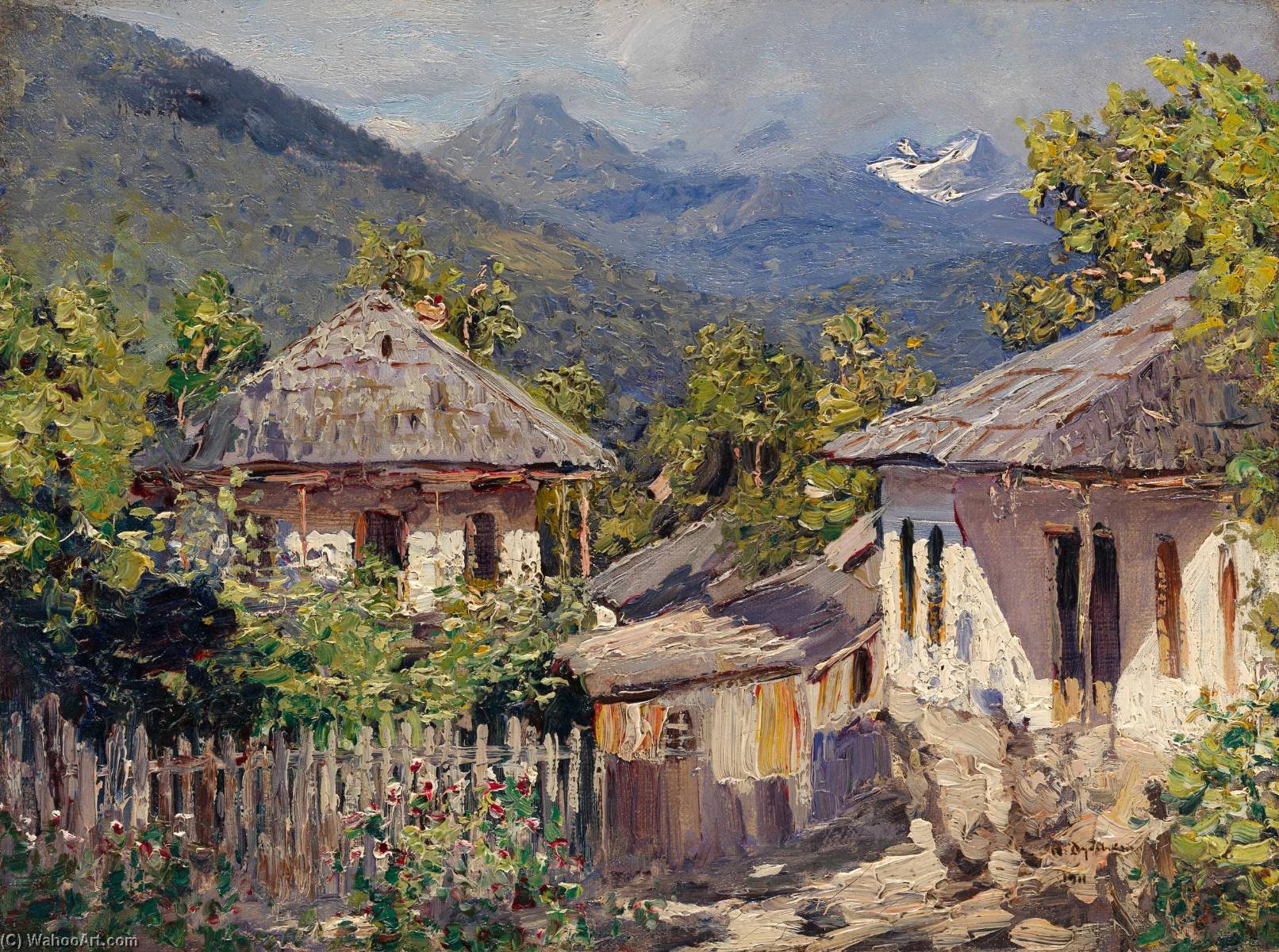 Wikioo.org – L'Encyclopédie des Beaux Arts - Peinture, Oeuvre de Nikolai Nikanorovich Dubovskoy - montagne village