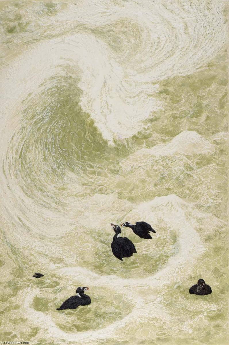 Wikioo.org - The Encyclopedia of Fine Arts - Painting, Artwork by Janet E Turner - Surf Scoters