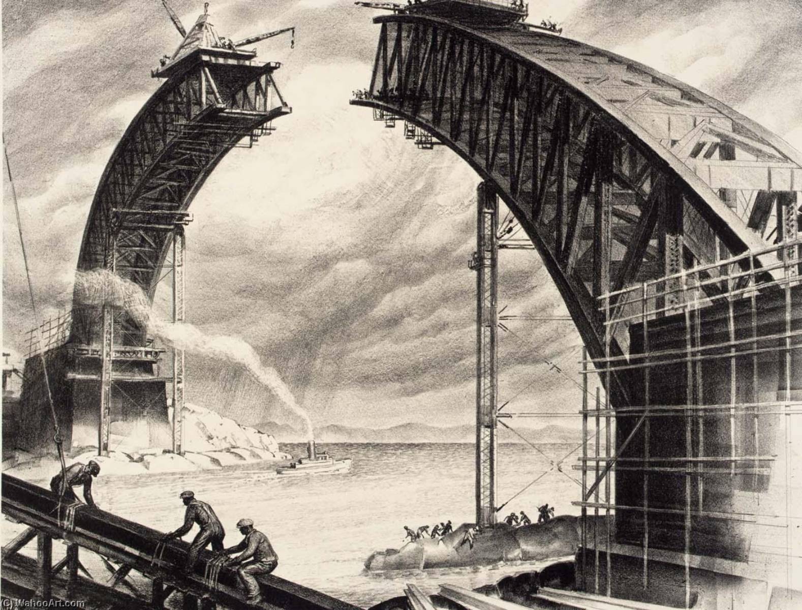 WikiOO.org - Енциклопедия за изящни изкуства - Живопис, Произведения на изкуството James E Allen - Arch of Steel