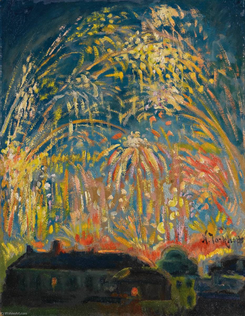 Wikioo.org - The Encyclopedia of Fine Arts - Painting, Artwork by Nikolai Aleksandrovich Tarkhov - Fireworks in Nice