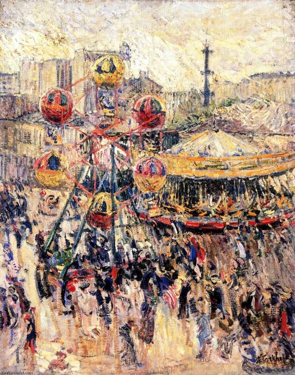 Wikioo.org - The Encyclopedia of Fine Arts - Painting, Artwork by Nicolas Tarkhoff - Merry Go Round in Montmarnasse