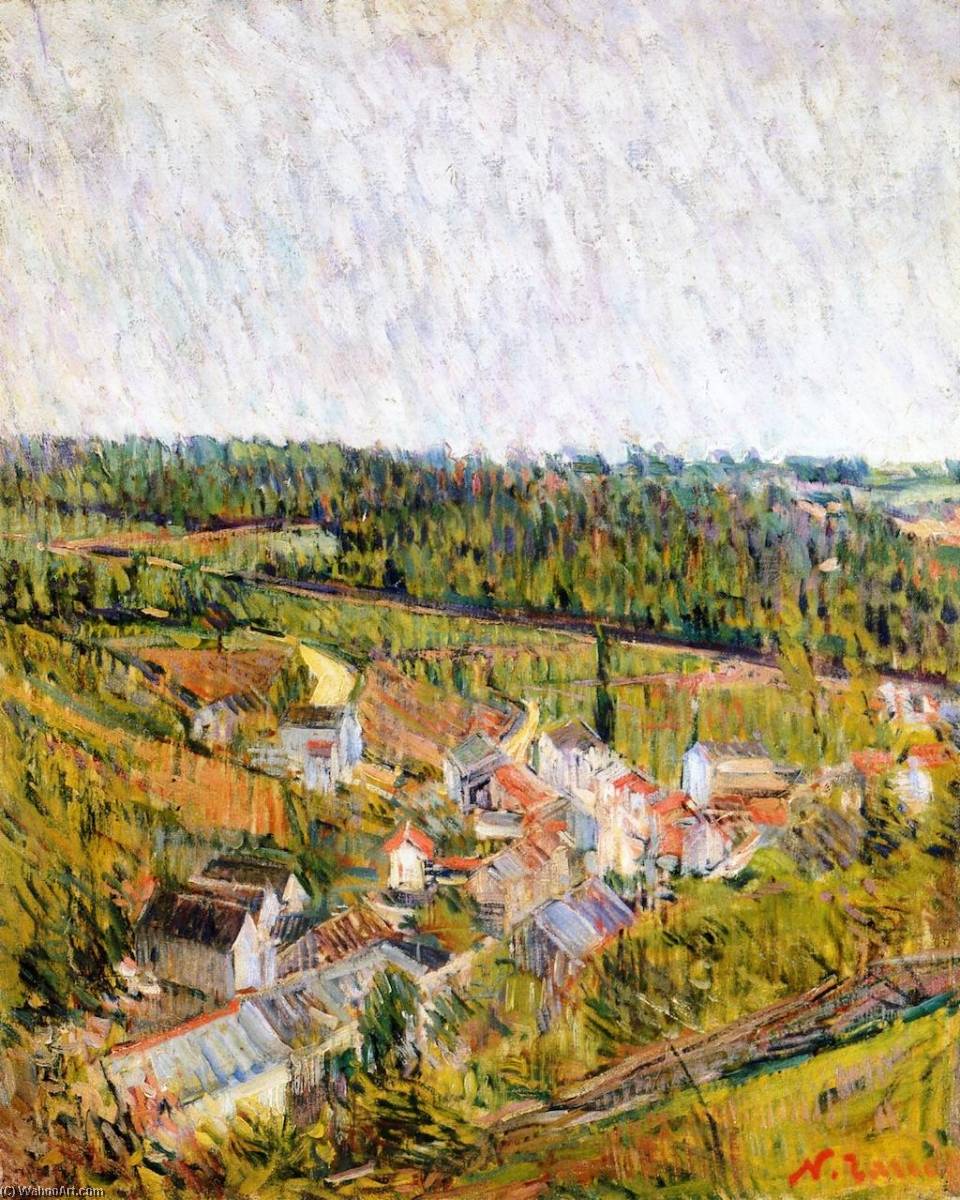 Wikioo.org - The Encyclopedia of Fine Arts - Painting, Artwork by Nicolas Tarkhoff - Landscape with Houses