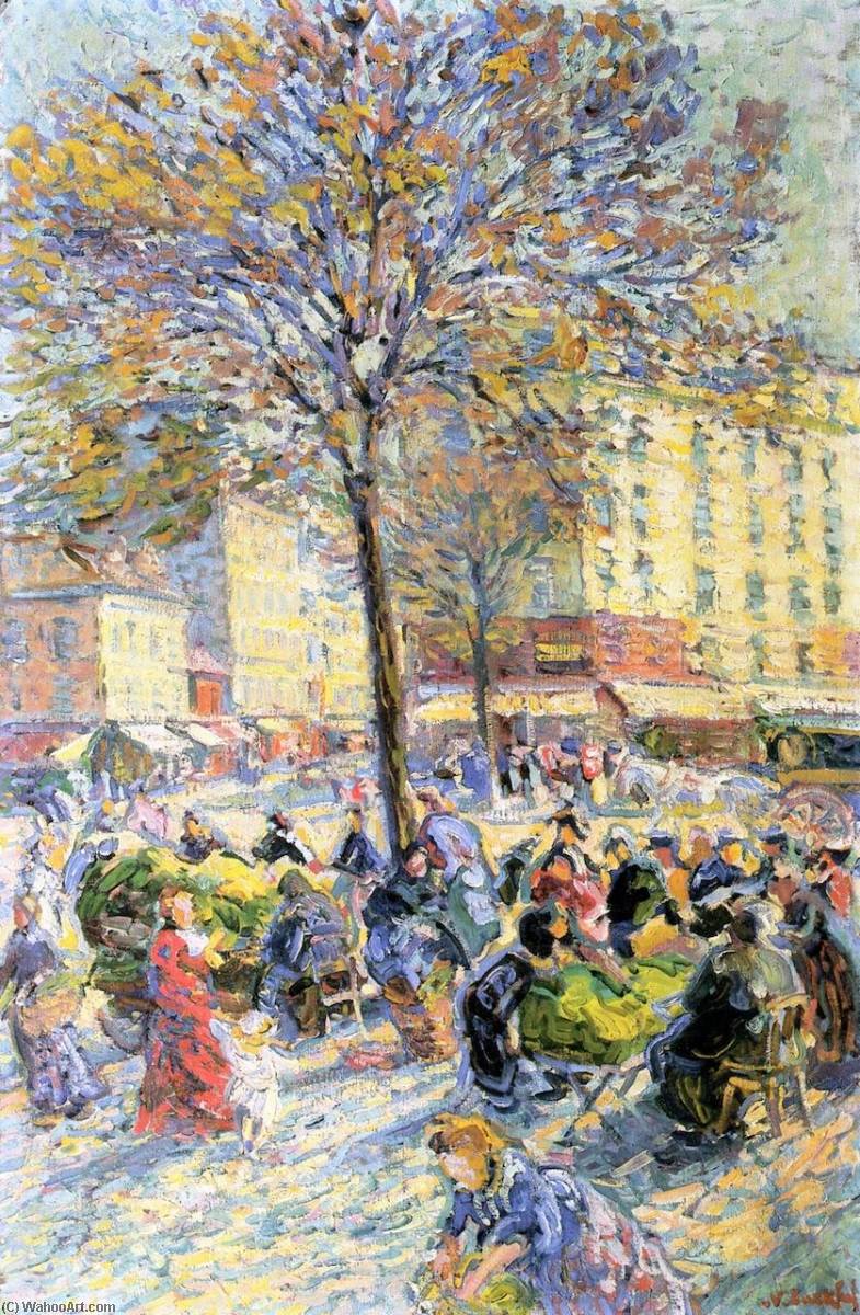 Wikioo.org - The Encyclopedia of Fine Arts - Painting, Artwork by Nicolas Tarkhoff - Market on the Corner of the Faubourg