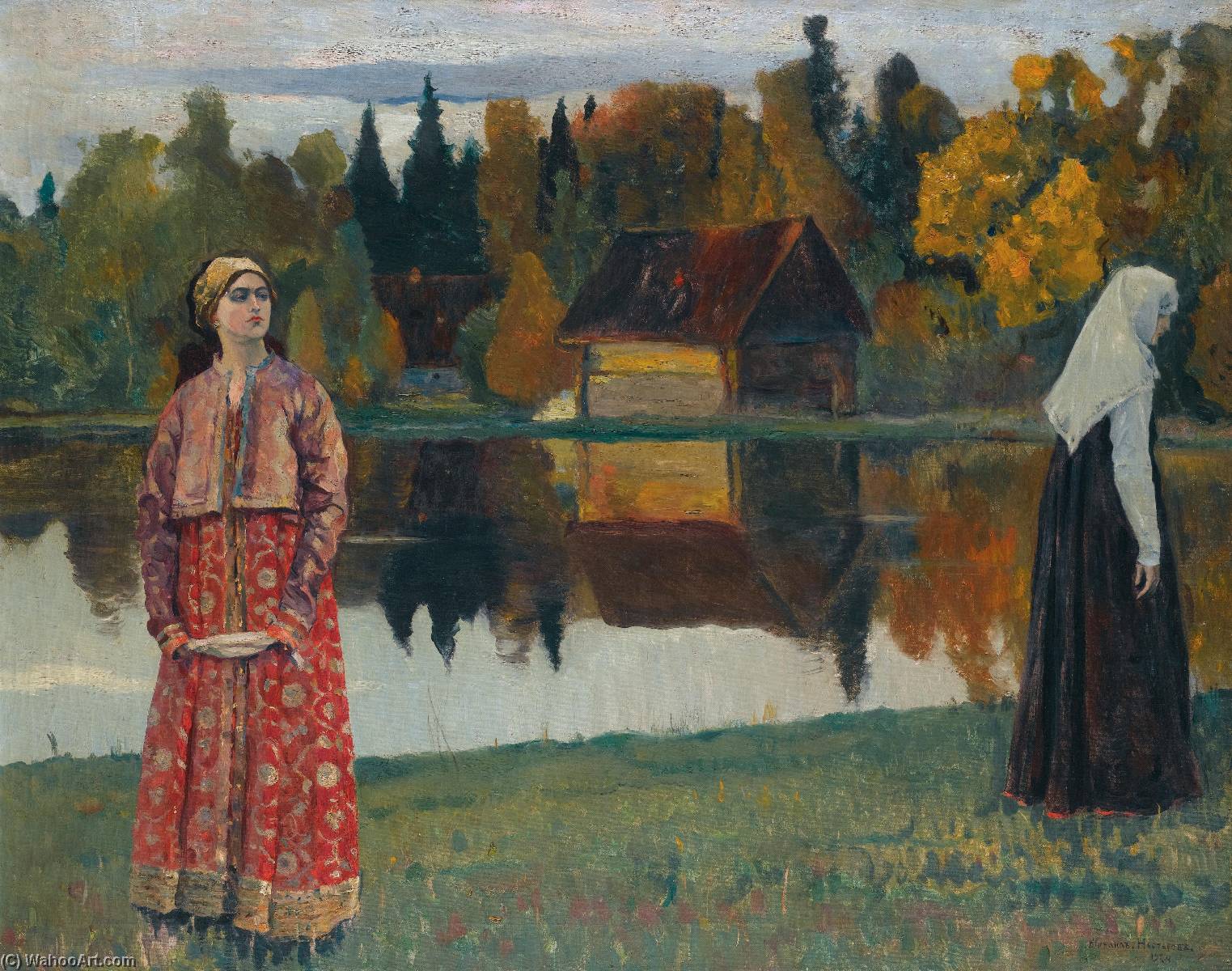 WikiOO.org - Enciklopedija likovnih umjetnosti - Slikarstvo, umjetnička djela Mikhail Vasilievich Nesterov - By the Lake