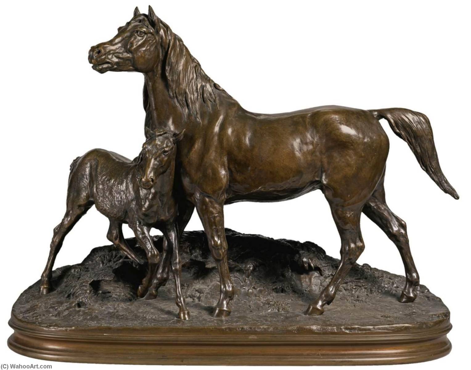 WikiOO.org - Encyclopedia of Fine Arts - Lukisan, Artwork Pierre Jules Mène - A Mare and Foal