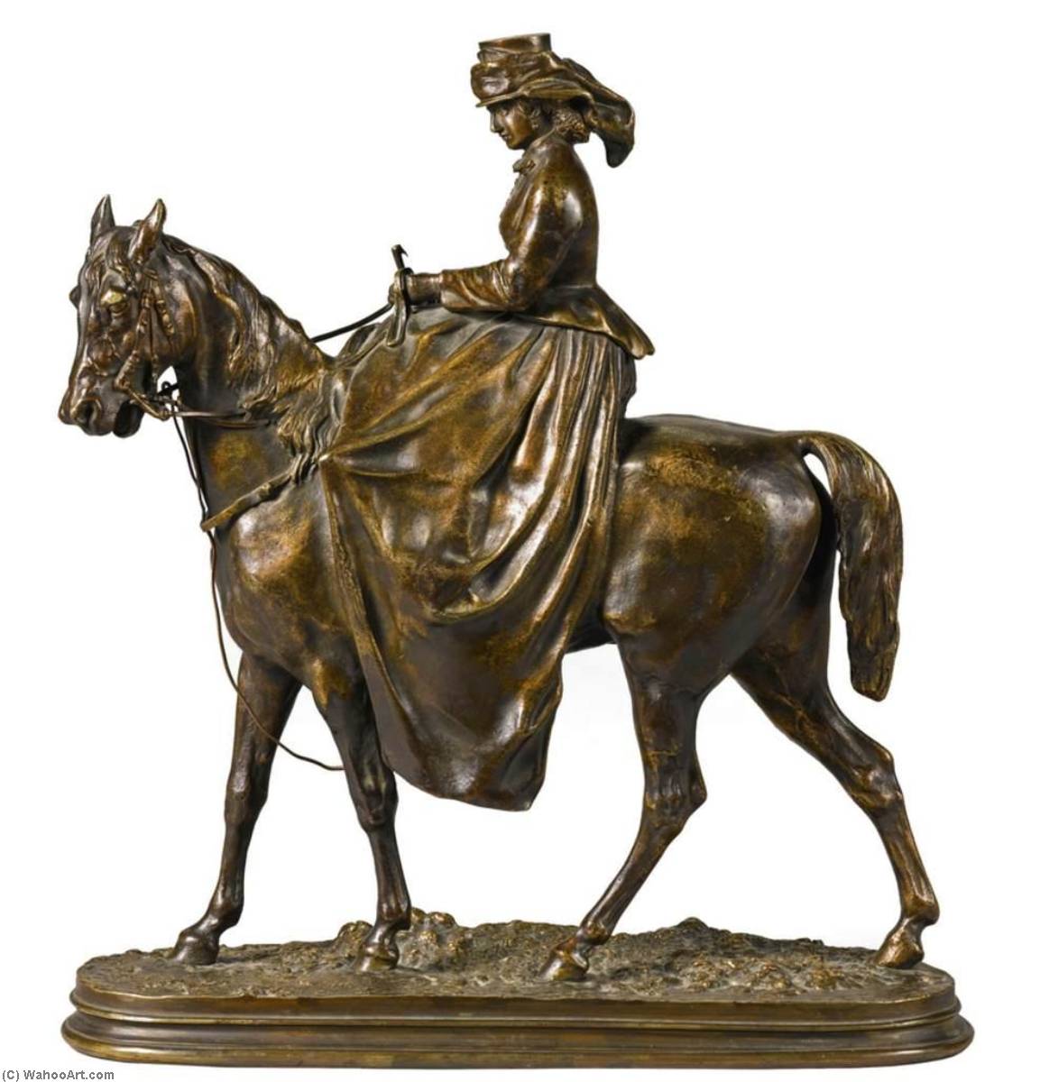 WikiOO.org - Encyclopedia of Fine Arts - Lukisan, Artwork Pierre Jules Mène - A Lady on Horseback