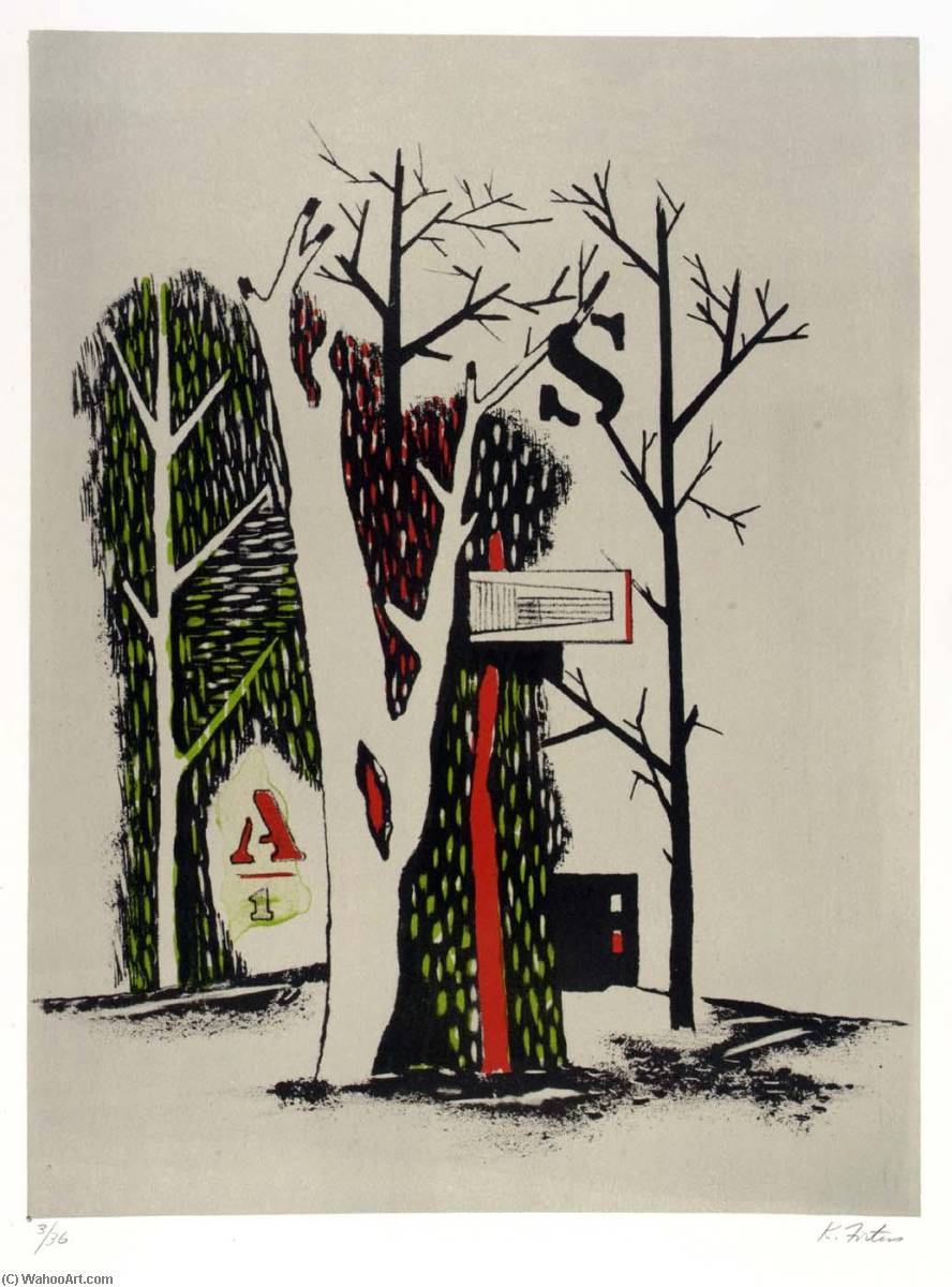 WikiOO.org - Encyclopedia of Fine Arts - Lukisan, Artwork Karl Fortess - (Trees, portfolio) Trees with A,I,S,