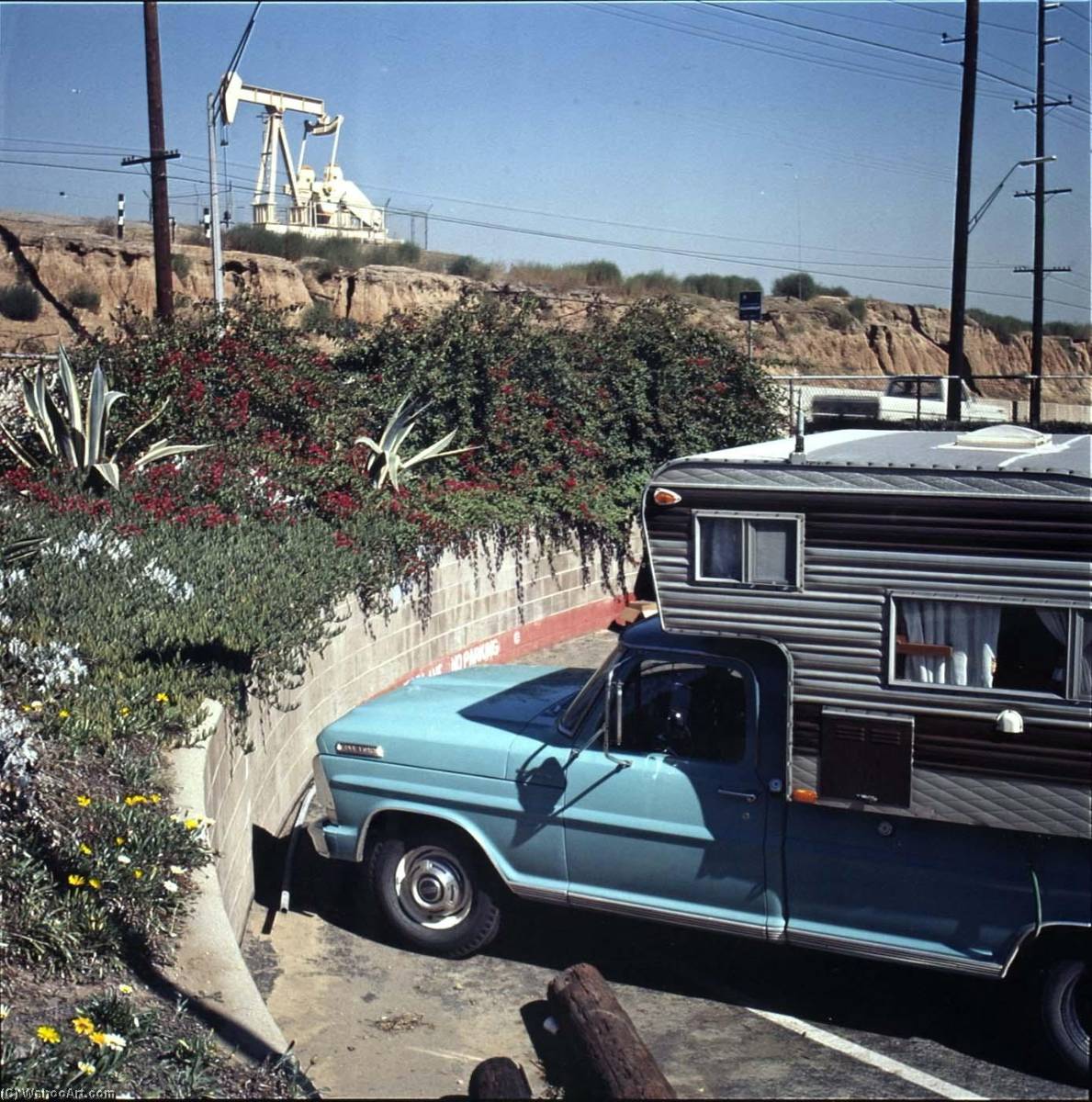 Wikioo.org - The Encyclopedia of Fine Arts - Painting, Artwork by Kenneth Mcgowan - Oil Well and Camper (from series, Longbeach)
