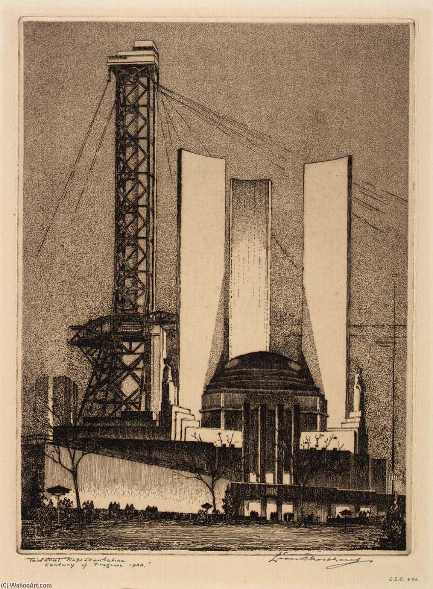 WikiOO.org - Encyclopedia of Fine Arts - Maalaus, taideteos Leon R Pescheret - Federal Representation, Chicago Fair, 1934