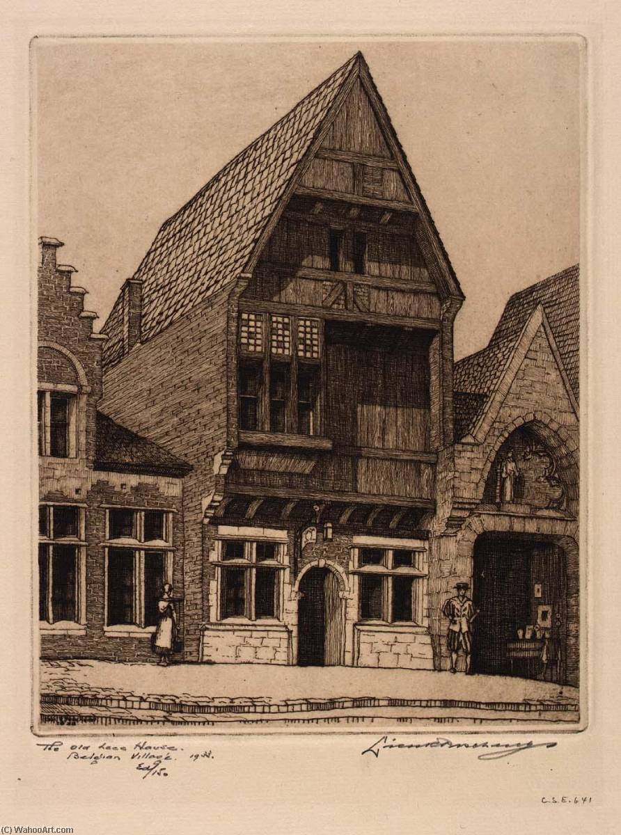 Wikioo.org - The Encyclopedia of Fine Arts - Painting, Artwork by Leon R Pescheret - The Old Lace House, Belgian Village, Chicago Fair, 1933
