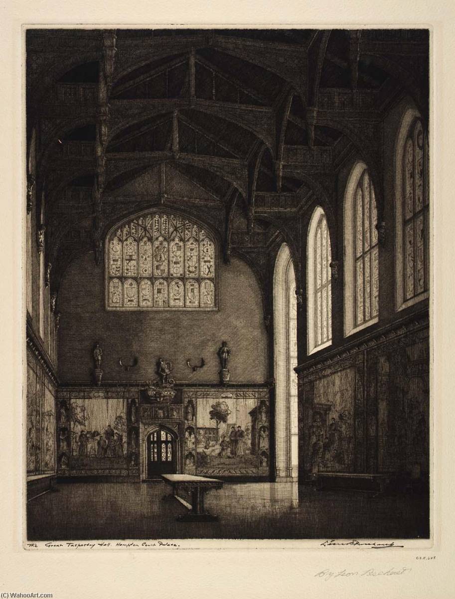 WikiOO.org - Encyclopedia of Fine Arts - Lukisan, Artwork Leon R Pescheret - The Great Tapestry Hall, Hampton Court Palace
