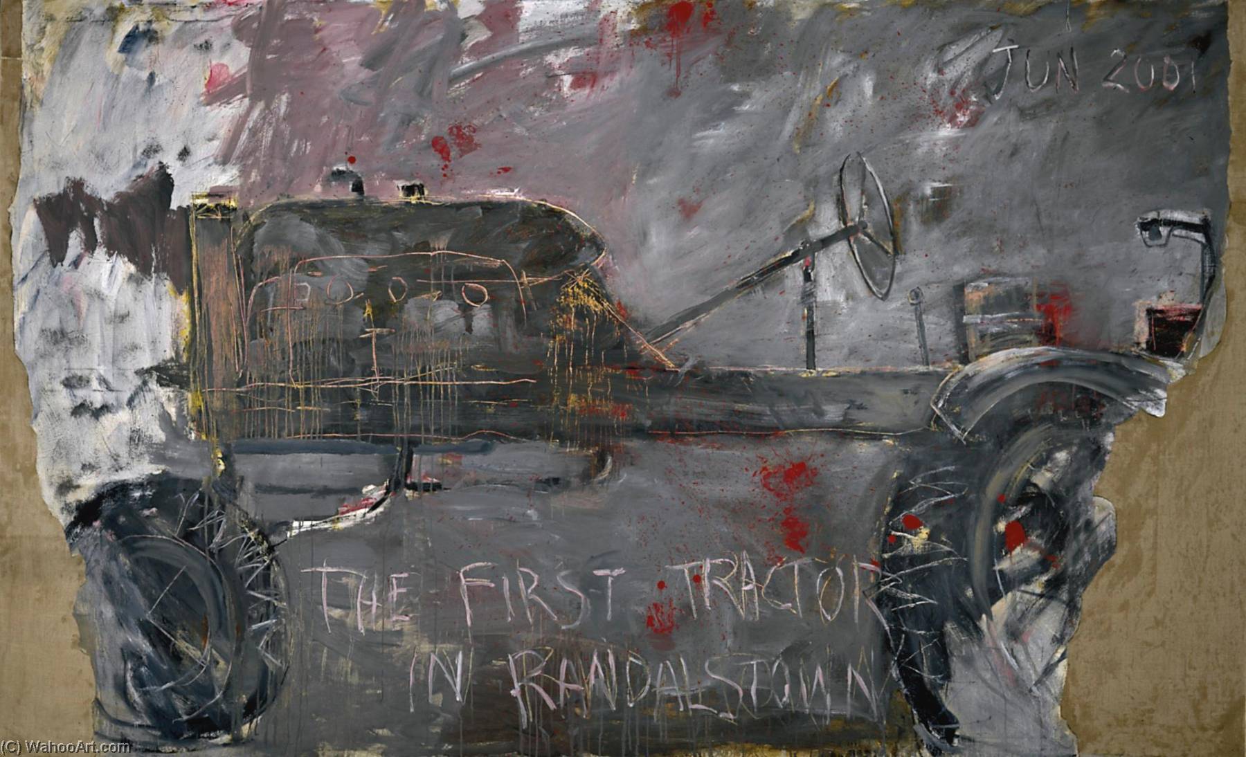 Wikioo.org - The Encyclopedia of Fine Arts - Painting, Artwork by Basil Blackshaw - First Tractor in Randalstown